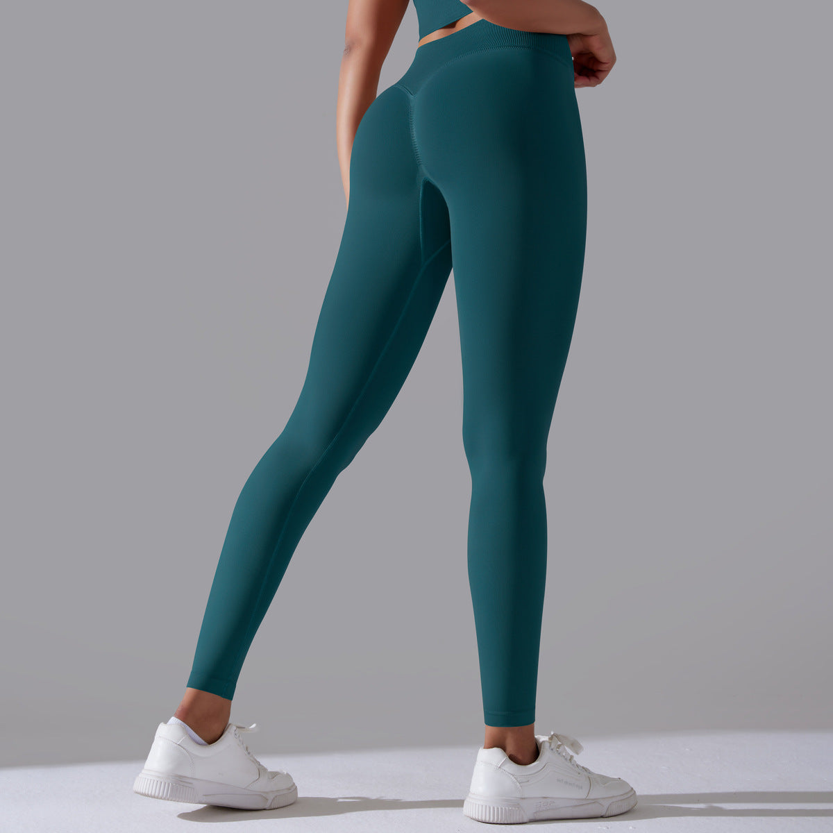 LEGGING FEMME BLEU ÉMERAUDE MAINTIEN ET CONFORT POUR YOGA-FITNESS-PILATES