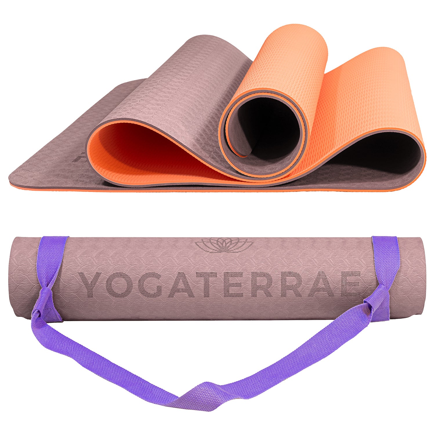 Tapis de yoga antidérapant épais écologique TPE violet rose