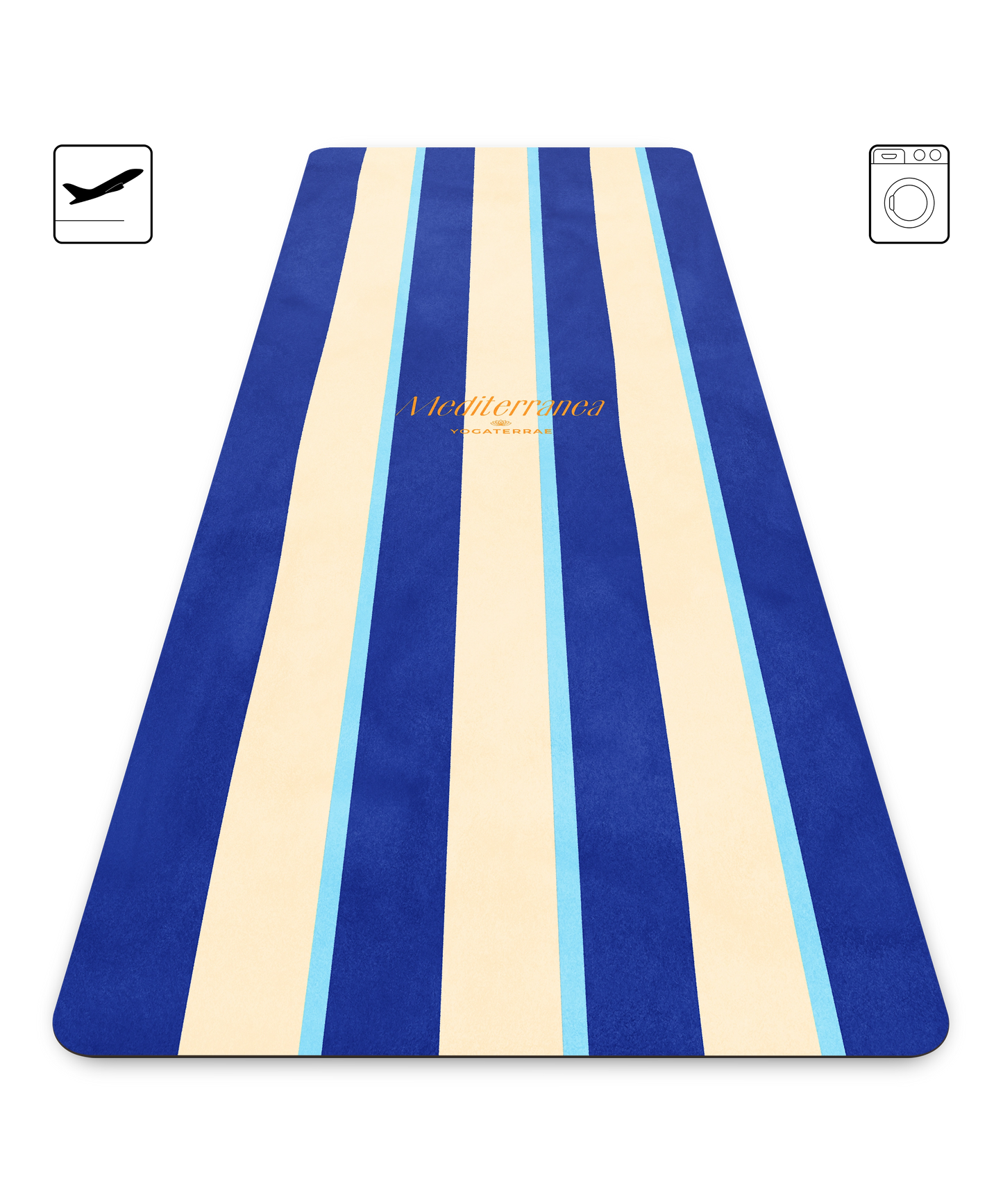 TAPIS DE YOGA VOYAGE 1 MM ANTIDÉRAPANT MICROFIBRE SANTORIN – MEDITERRANEA