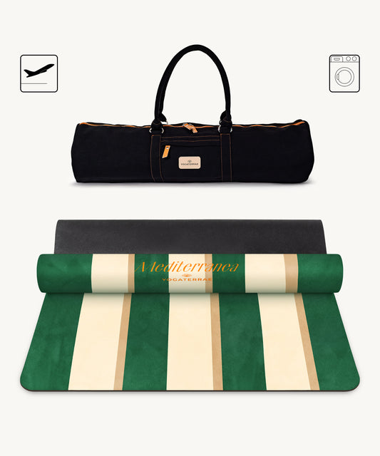 TAPIS DE YOGA VOYAGE 1 MM ANTIDÉRAPANT MICROFIBRE PORTOFINO – MEDITERRANEA AVEC SAC