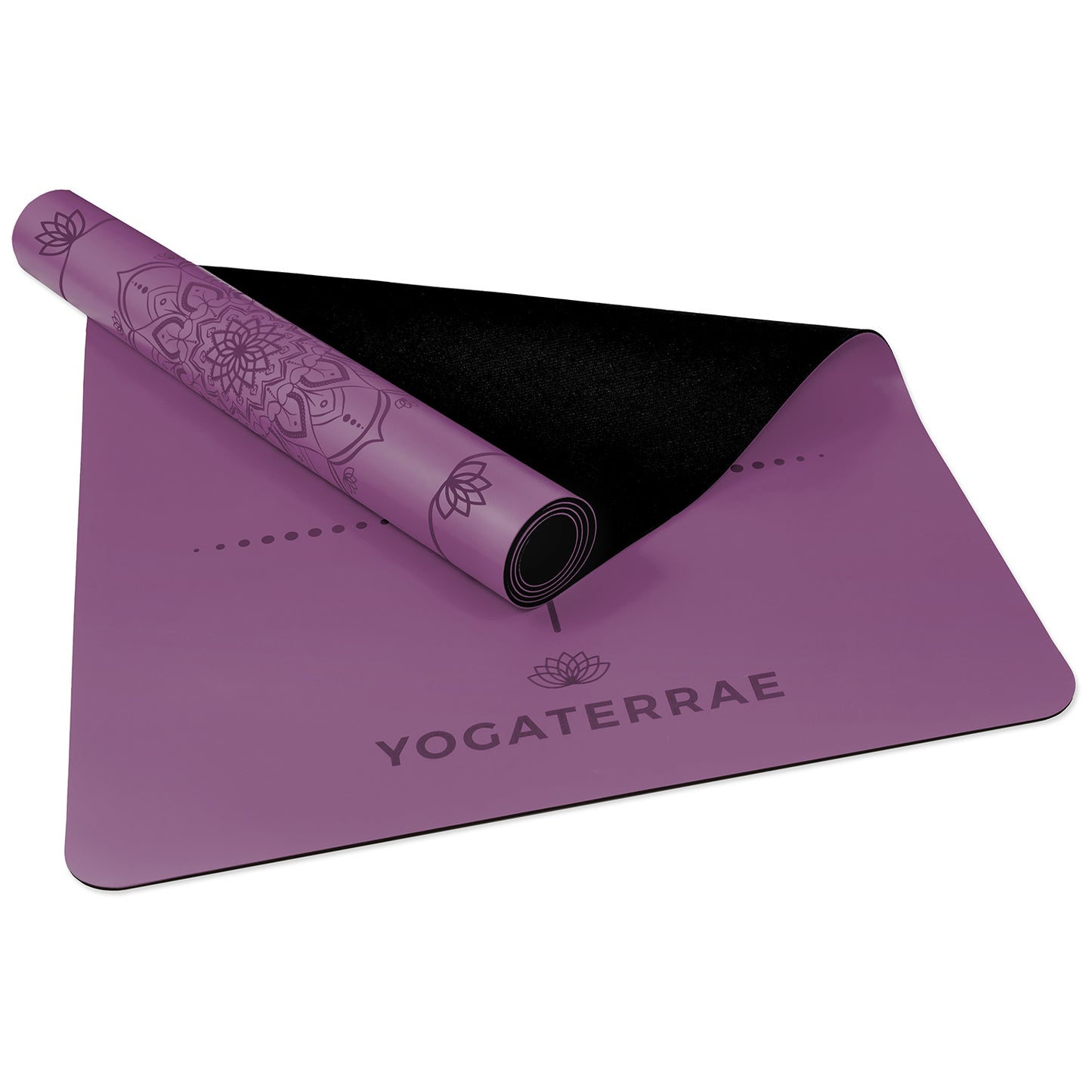VINTAGE PURPLE MANDALA YOGA MAT IN PU-NATURAL RUBBER (RENEWED OFFER)