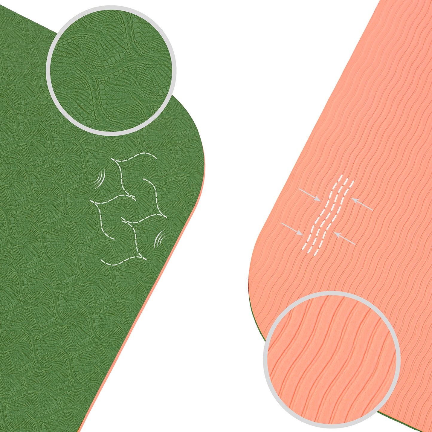 TAPIS DE YOGA STUDIO VERT CORAIL AVEC SAC