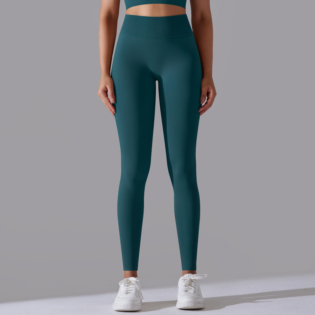 LEGGING FEMME BLEU ÉMERAUDE MAINTIEN ET CONFORT POUR YOGA-FITNESS-PILATES