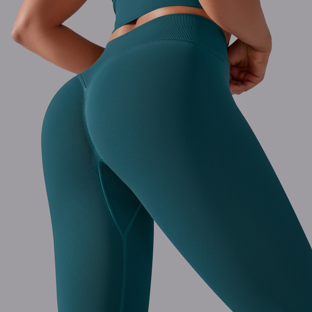 LEGGING FEMME BLEU ÉMERAUDE MAINTIEN ET CONFORT POUR YOGA-FITNESS-PILATES