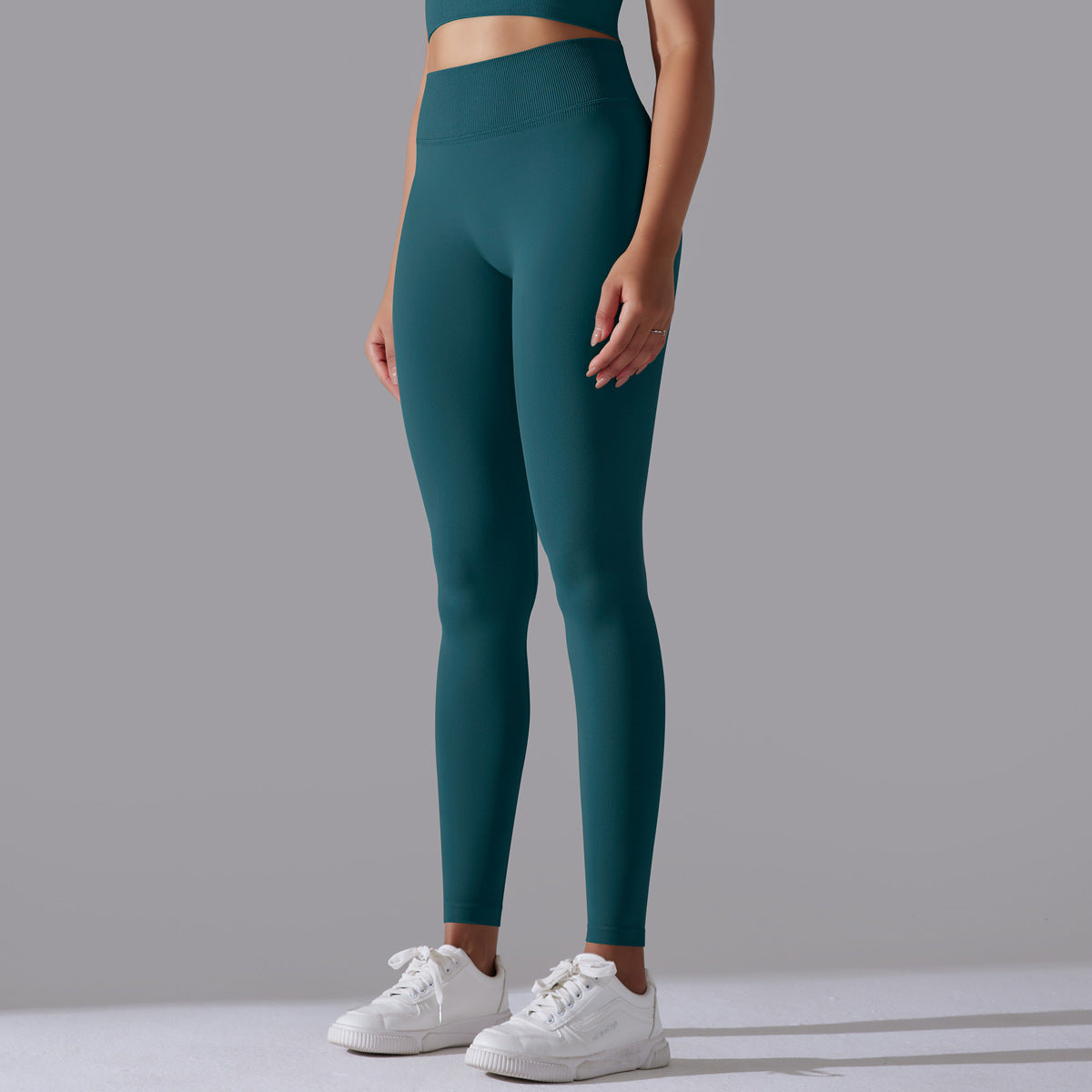 LEGGING FEMME BLEU ÉMERAUDE MAINTIEN ET CONFORT POUR YOGA-FITNESS-PILATES