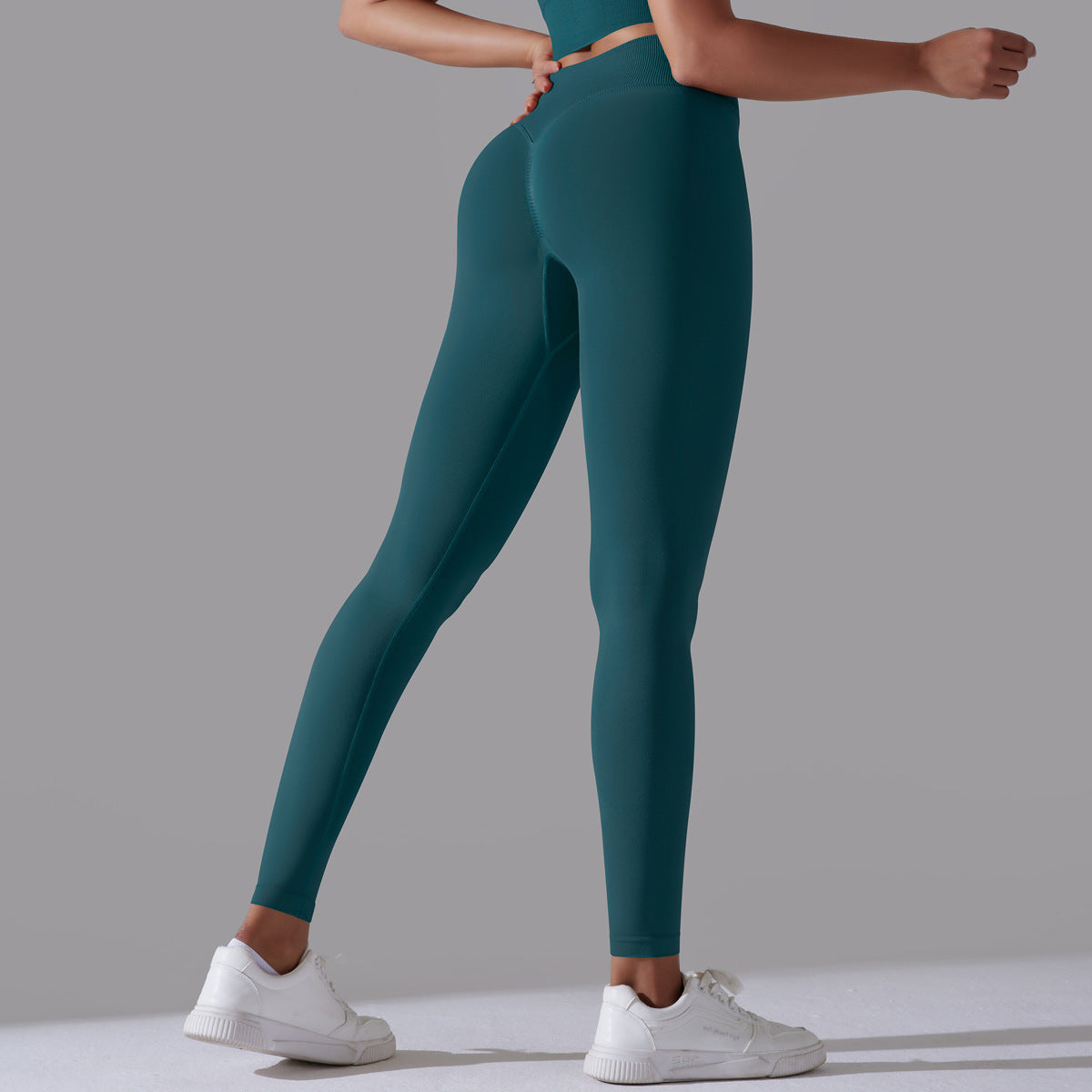 LEGGING FEMME BLEU ÉMERAUDE MAINTIEN ET CONFORT POUR YOGA-FITNESS-PILATES