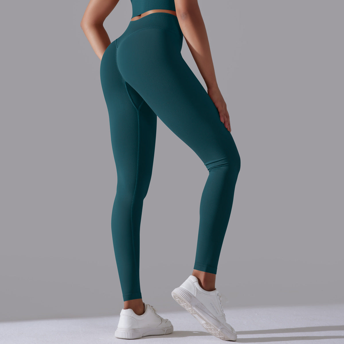 LEGGING FEMME BLEU ÉMERAUDE MAINTIEN ET CONFORT POUR YOGA-FITNESS-PILATES
