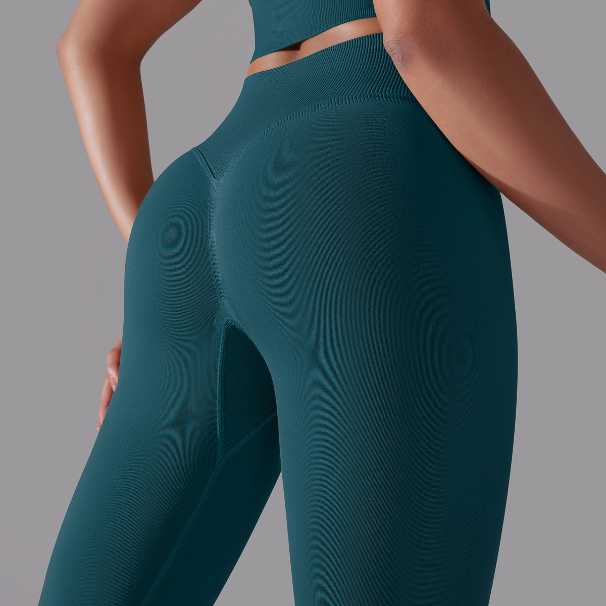 LEGGING FEMME BLEU ÉMERAUDE MAINTIEN ET CONFORT POUR YOGA-FITNESS-PILATES
