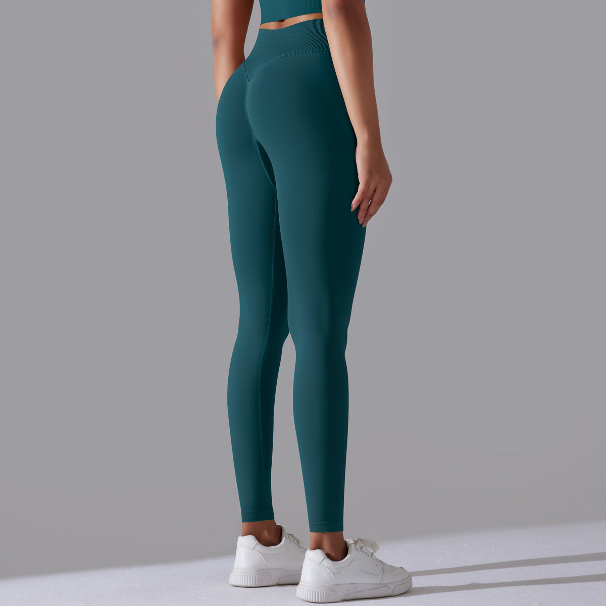 LEGGING FEMME BLEU ÉMERAUDE MAINTIEN ET CONFORT POUR YOGA-FITNESS-PILATES