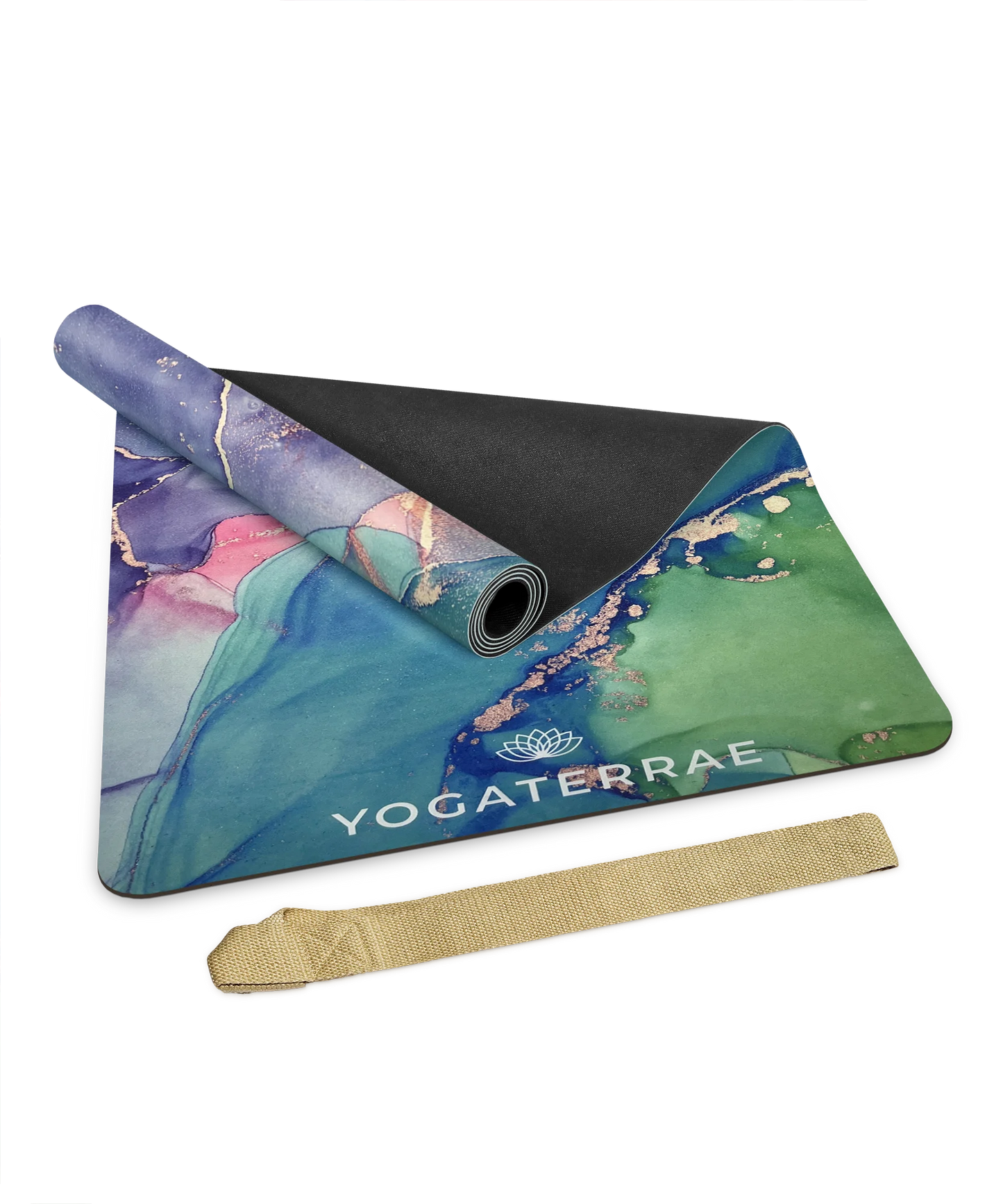 YOGAMATTE AUS MIKROFASER-VELOURS UND NATURKAUTSCHUK DHYANA REISE