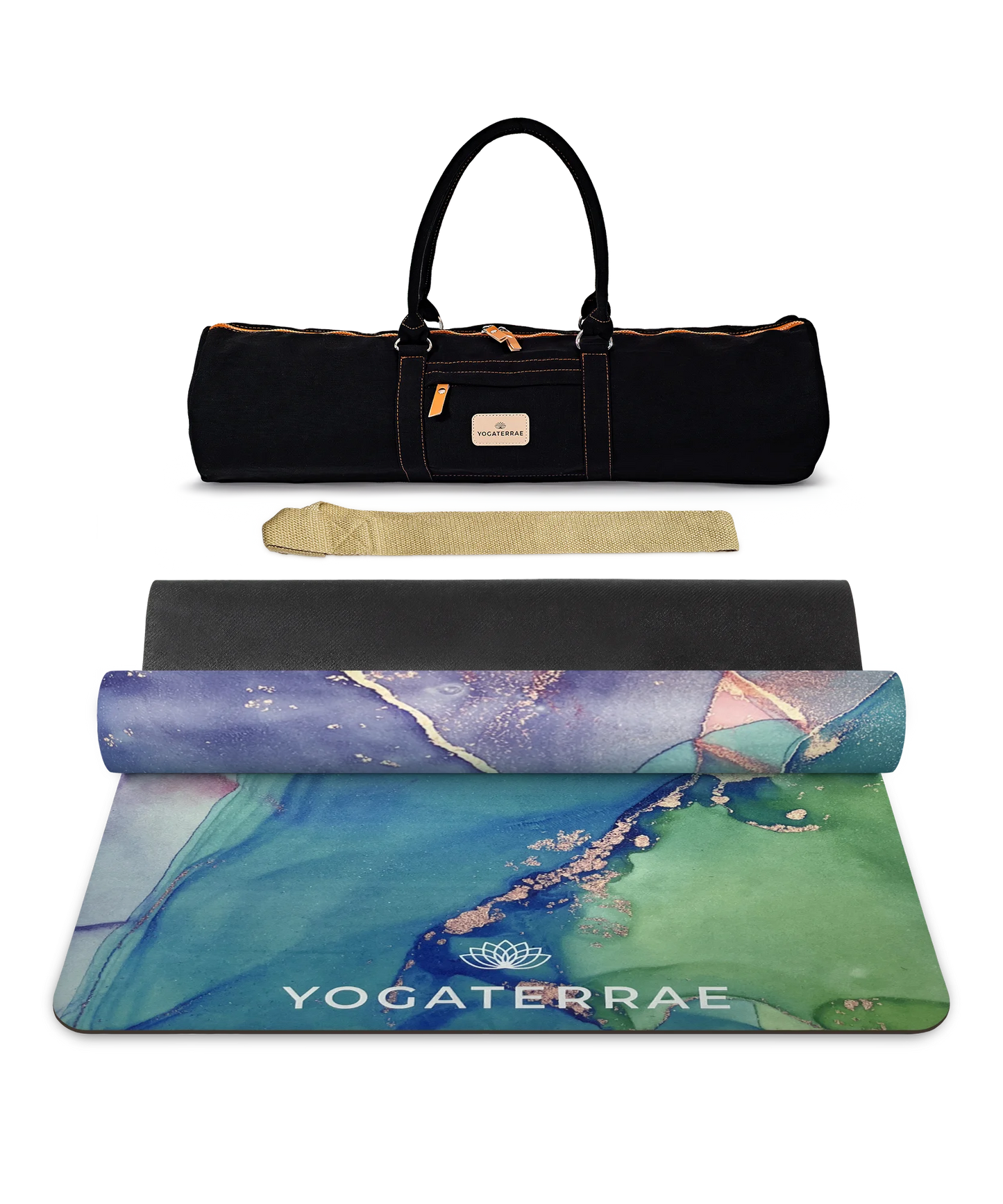 YOGAMATTE AUS MIKROFASER-VELOURS UND NATURKAUTSCHUK DHYANA KOMFORT MIT TASCHE