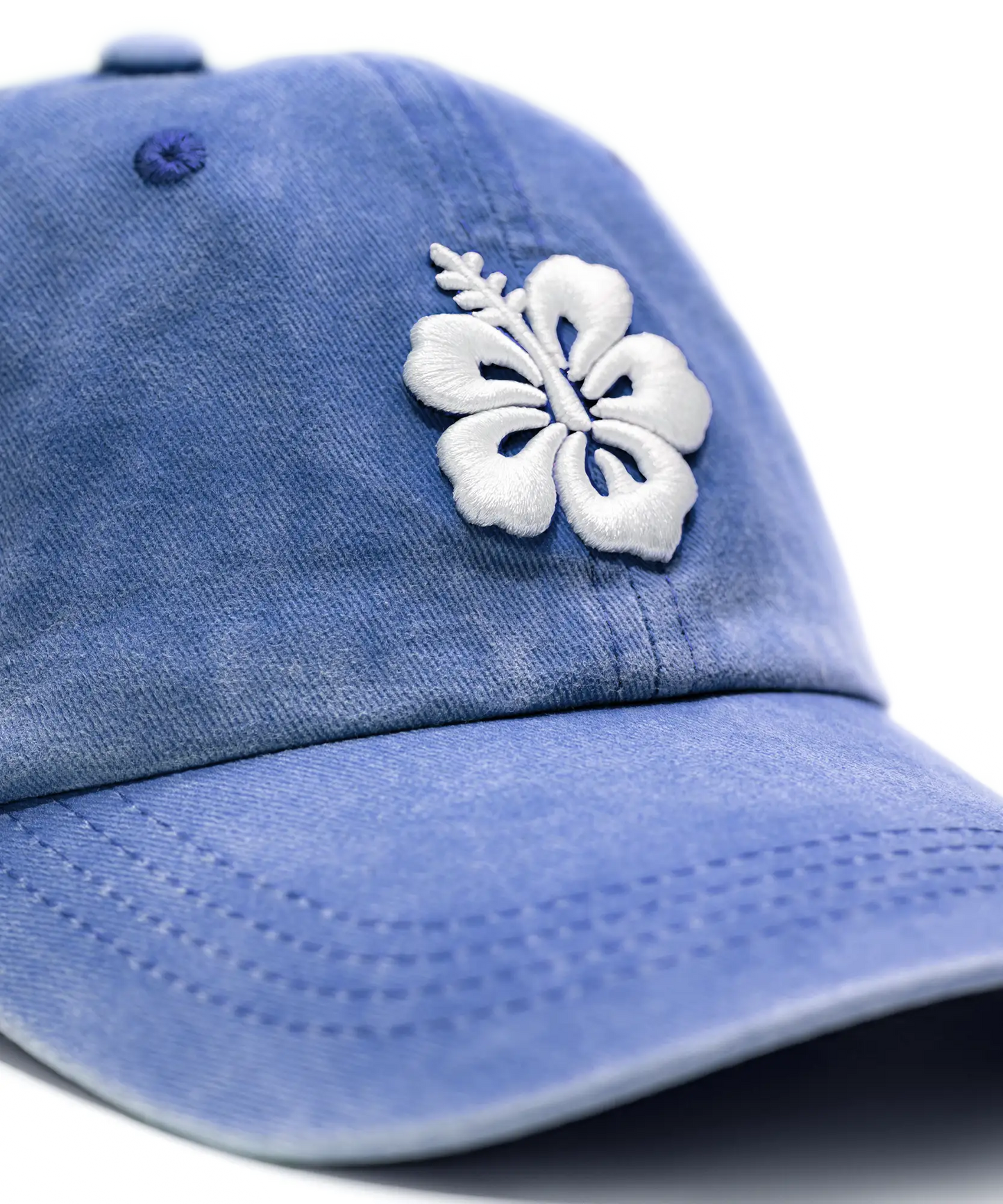 CASQUETTE BRODÉE 3D HIBISCUS BLEU DE MAJORELLE