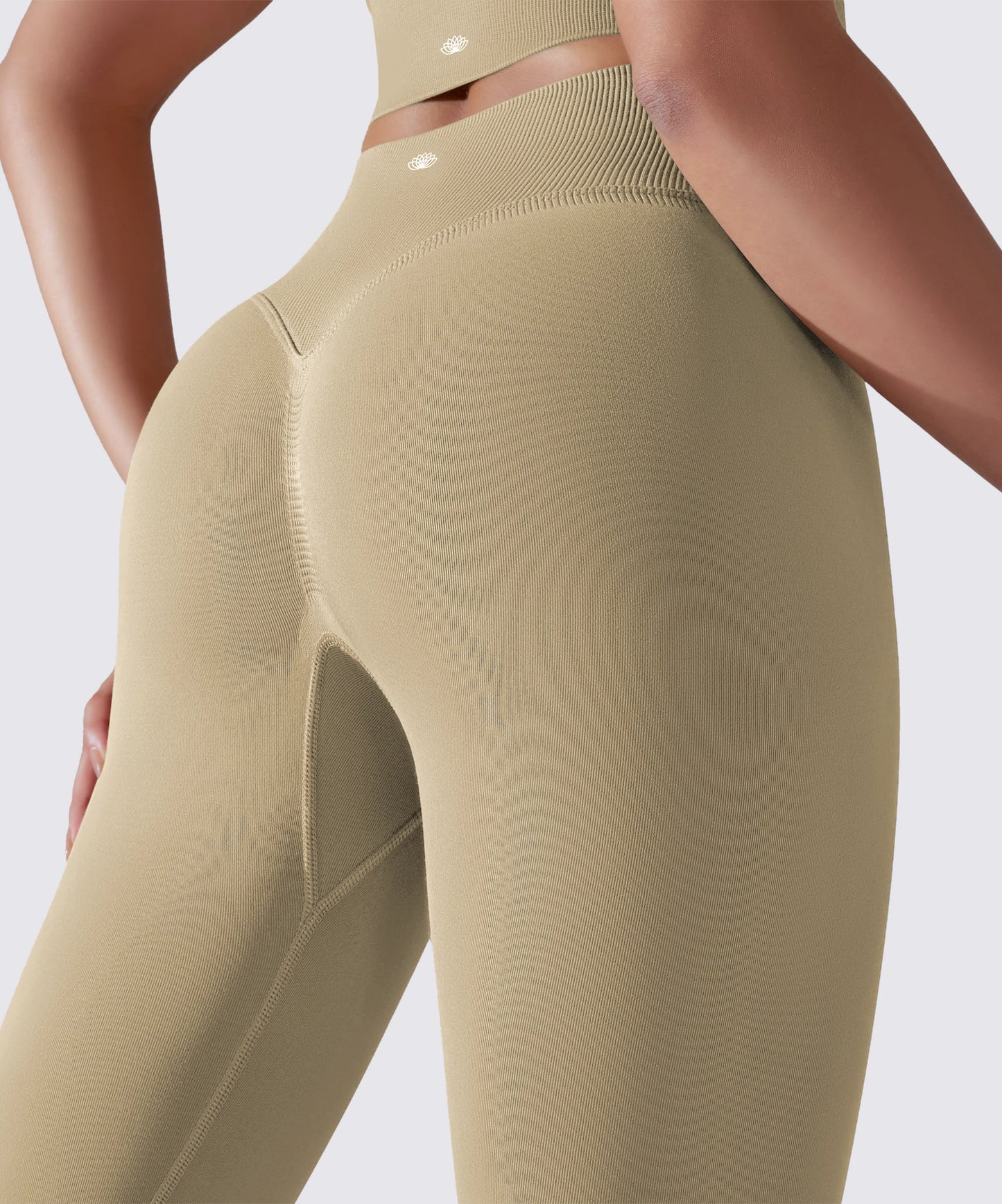 LEGGING FEMME BEIGE MAINTIEN ET CONFORT POUR YOGA-FITNESS-PILATES