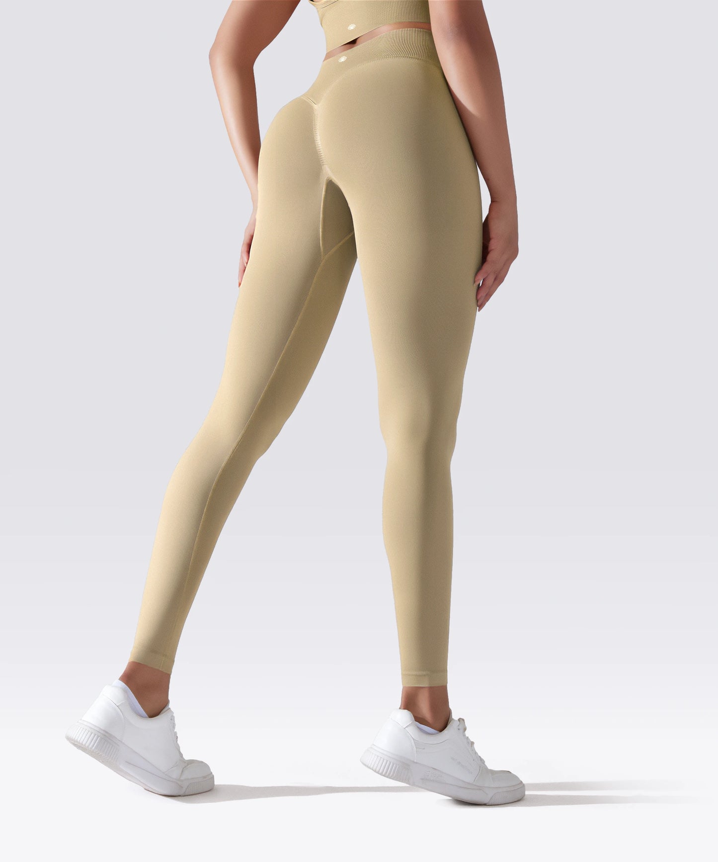 LEGGING FEMME BEIGE MAINTIEN ET CONFORT POUR YOGA-FITNESS-PILATES