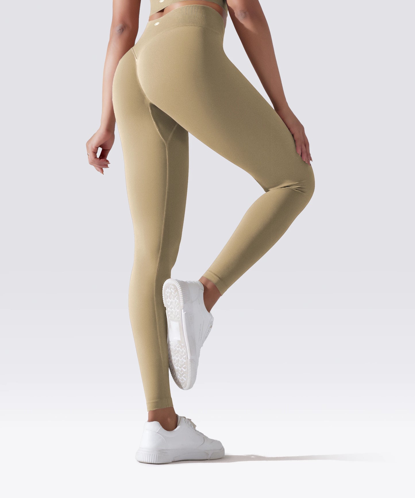 LEGGING FEMME BEIGE MAINTIEN ET CONFORT POUR YOGA-FITNESS-PILATES