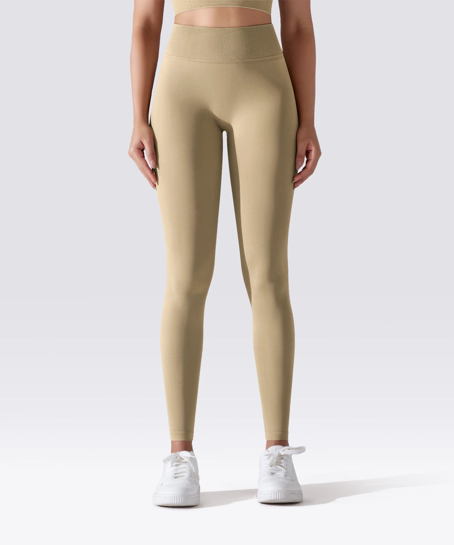 LEGGING FEMME BEIGE MAINTIEN ET CONFORT POUR YOGA-FITNESS-PILATES
