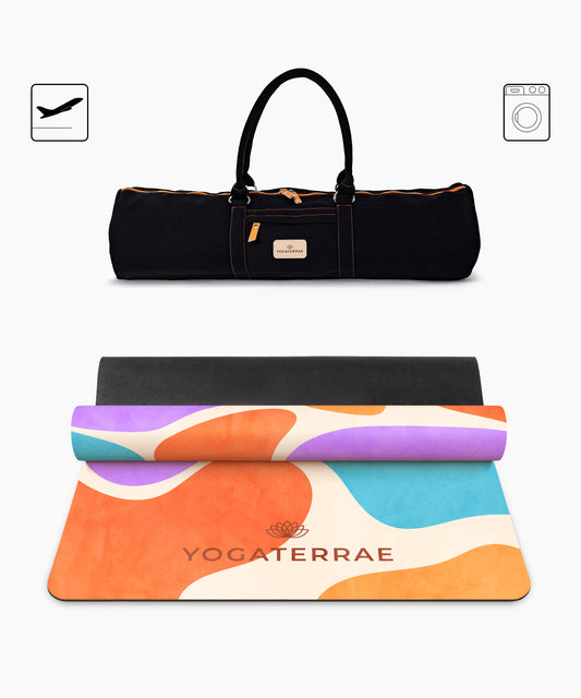 TAPIS DE YOGA VOYAGE 1 MM ANTIDÉRAPANT MICROFIBRE MEXICO – NOMADE AVEC SAC