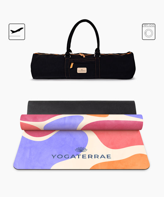 TAPIS DE YOGA VOYAGE 1 MM ANTIDÉRAPANT MICROFIBRE MIAMI – NOMADE AVEC SAC