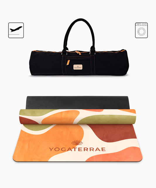 TAPIS DE YOGA VOYAGE 1 MM ANTIDÉRAPANT MICROFIBRE MONTRÉAL– NOMADE AVEC SAC
