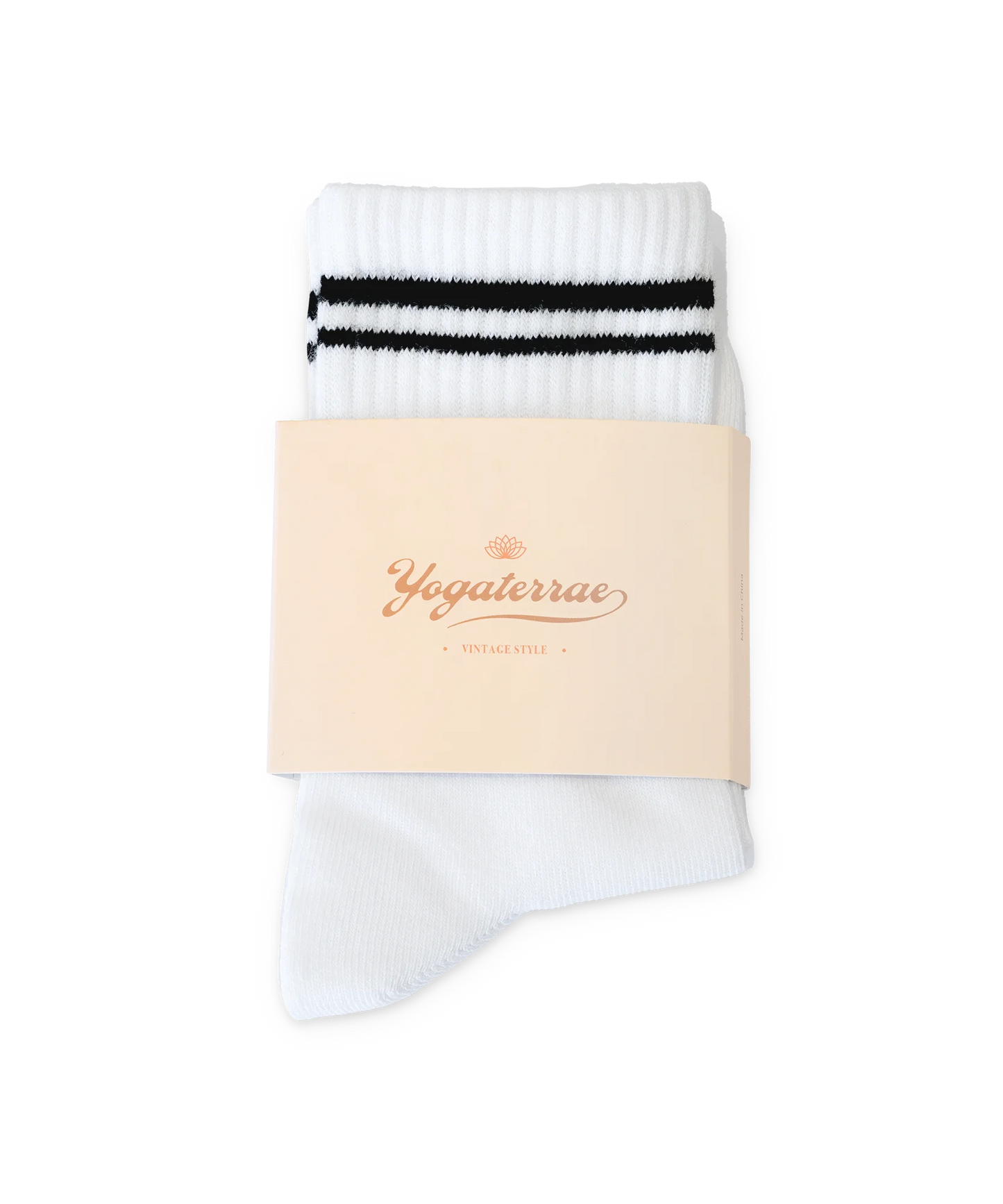 CHAUSSETTES FEMME ANTIDÉRAPANTES RAYURES CONTRASTÉES, BLANC