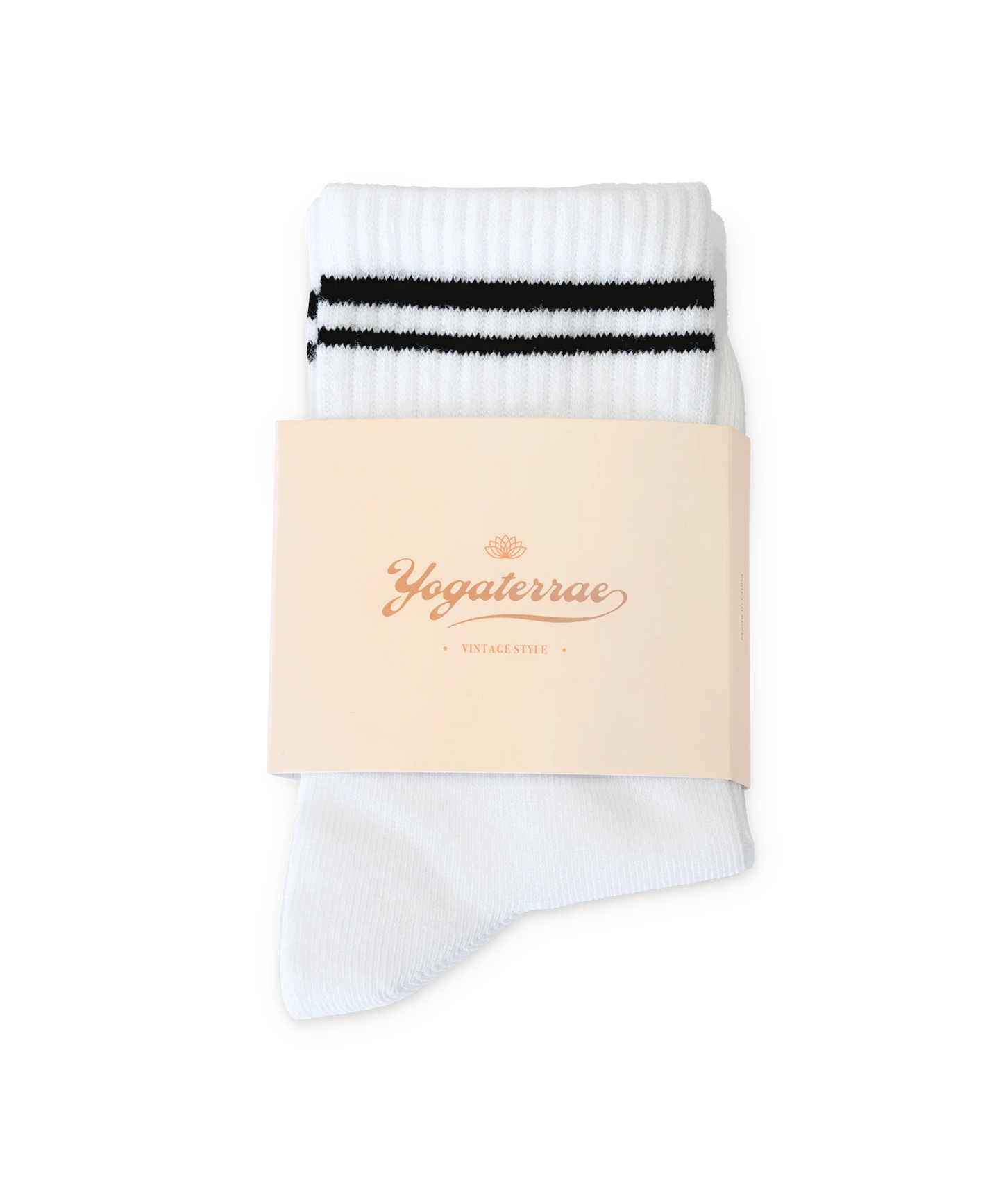 CHAUSSETTES FEMME RAYURES CONTRASTÉES, BLANC