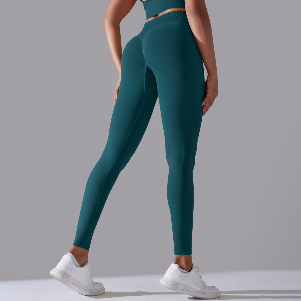 LEGGING FEMME BLEU ÉMERAUDE MAINTIEN ET CONFORT POUR YOGA-FITNESS-PILATES