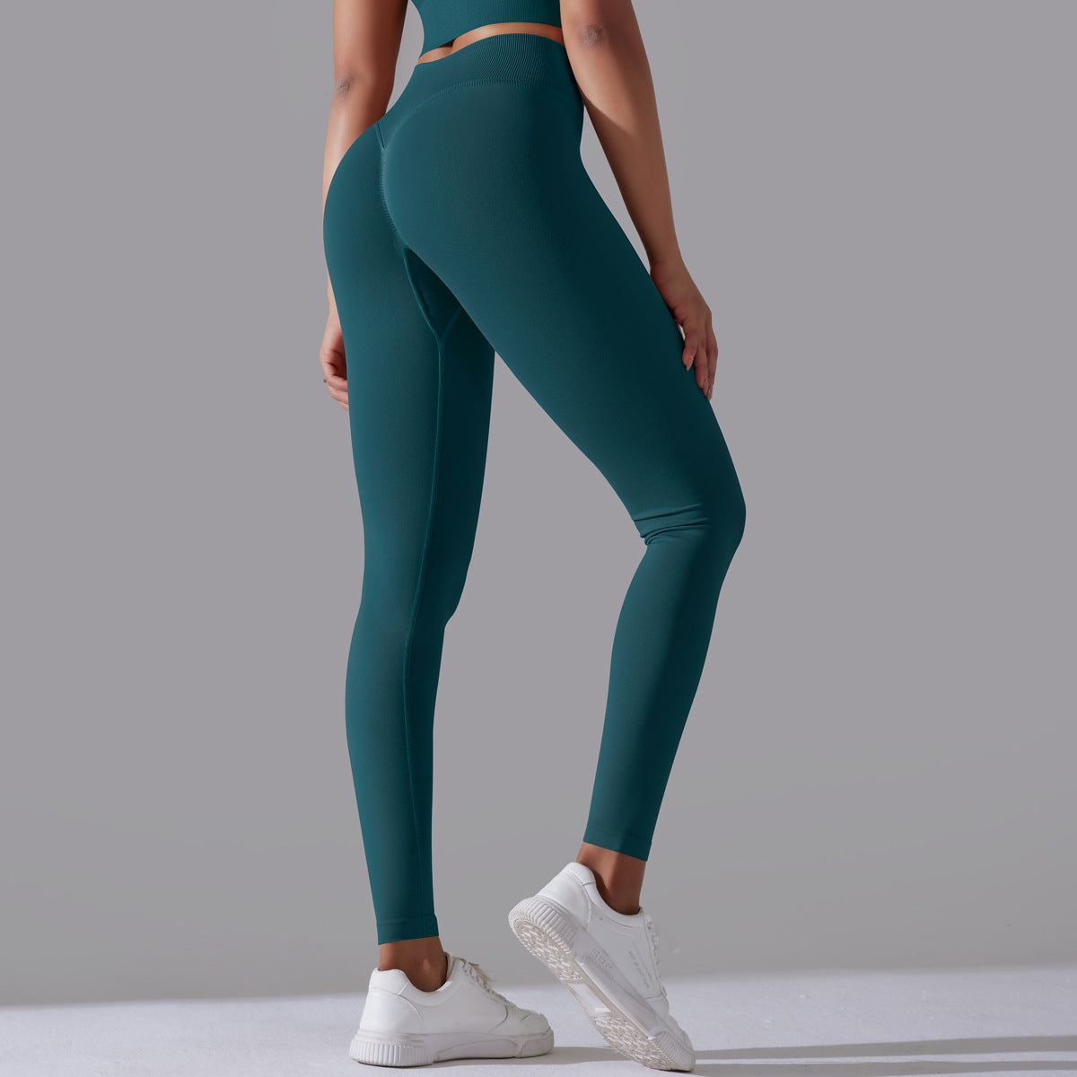 LEGGING FEMME BLEU ÉMERAUDE MAINTIEN ET CONFORT POUR YOGA-FITNESS-PILATES