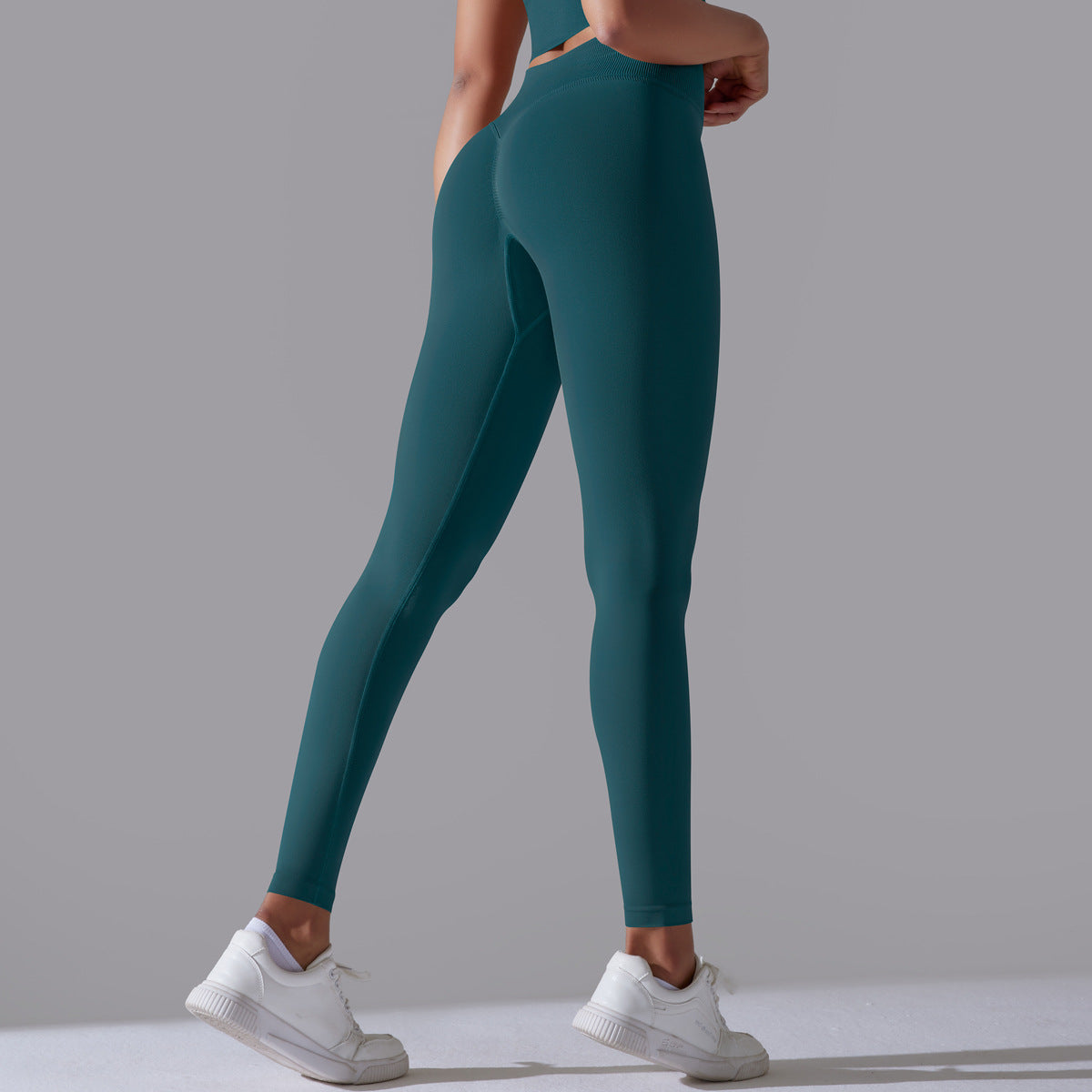 LEGGING FEMME BLEU ÉMERAUDE MAINTIEN ET CONFORT POUR YOGA-FITNESS-PILATES