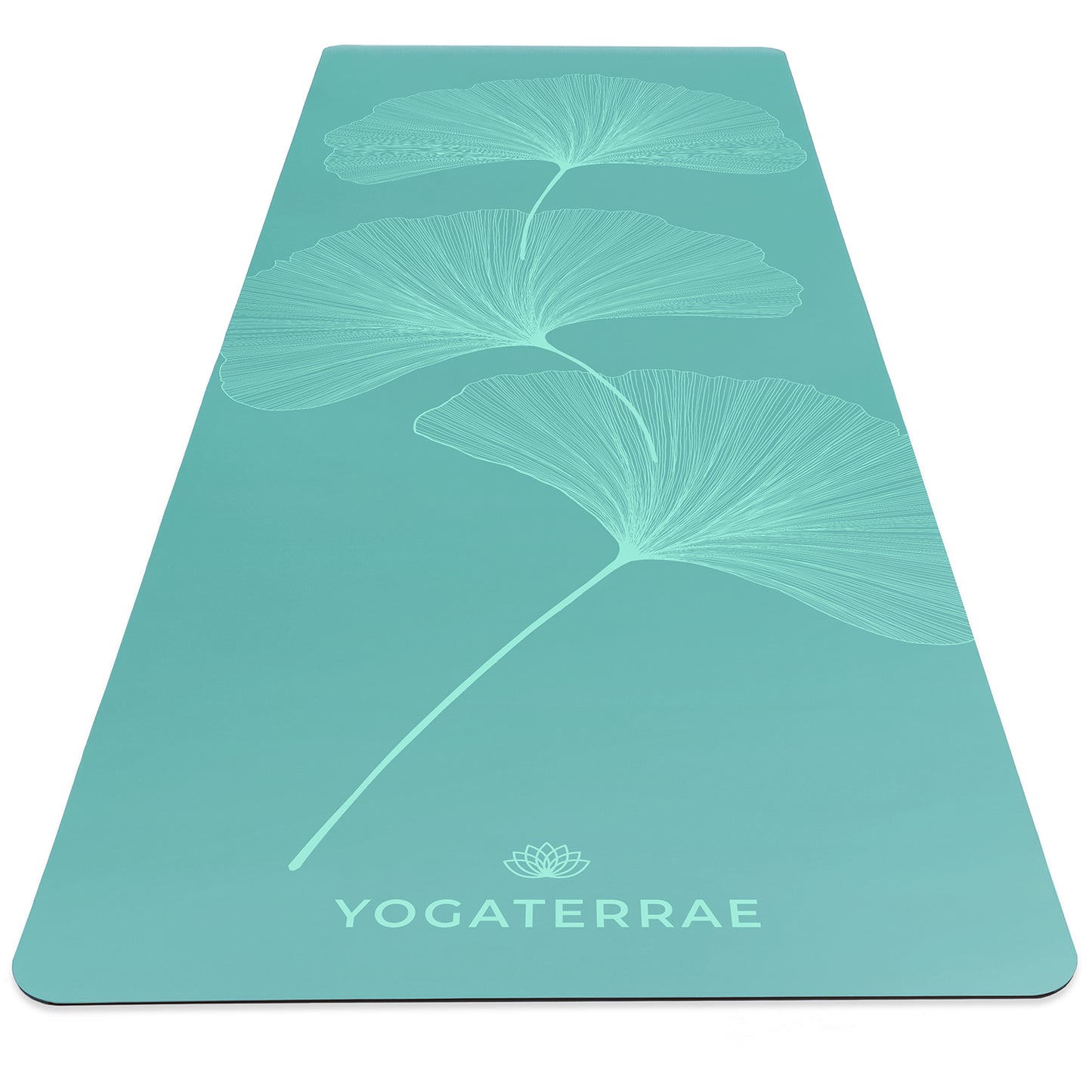 MANDALA GINKGOS LIGHT MINT GREEN YOGA MAT IN PU-NATURAL RUBBER (RENEWED OFFER)