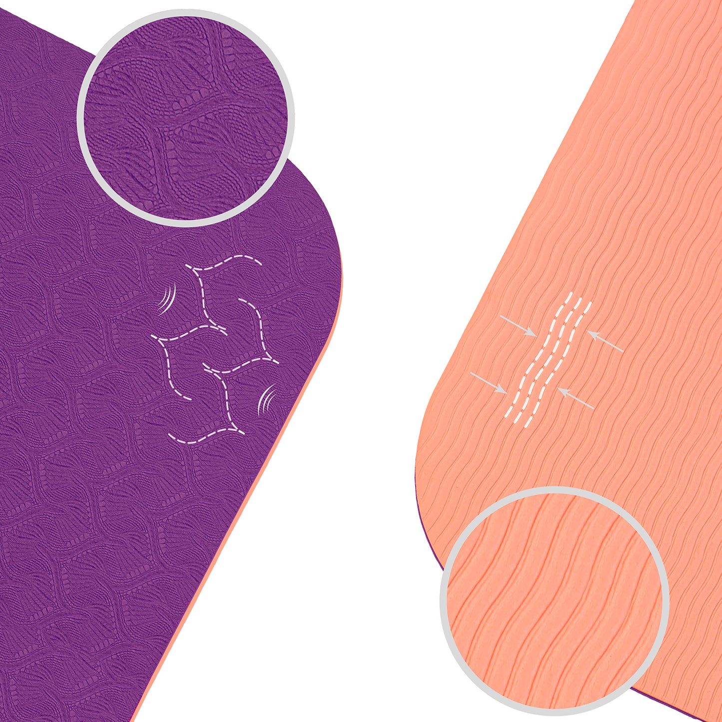 YOGA MAT TPE NON-SLIP CORAL PURPLE