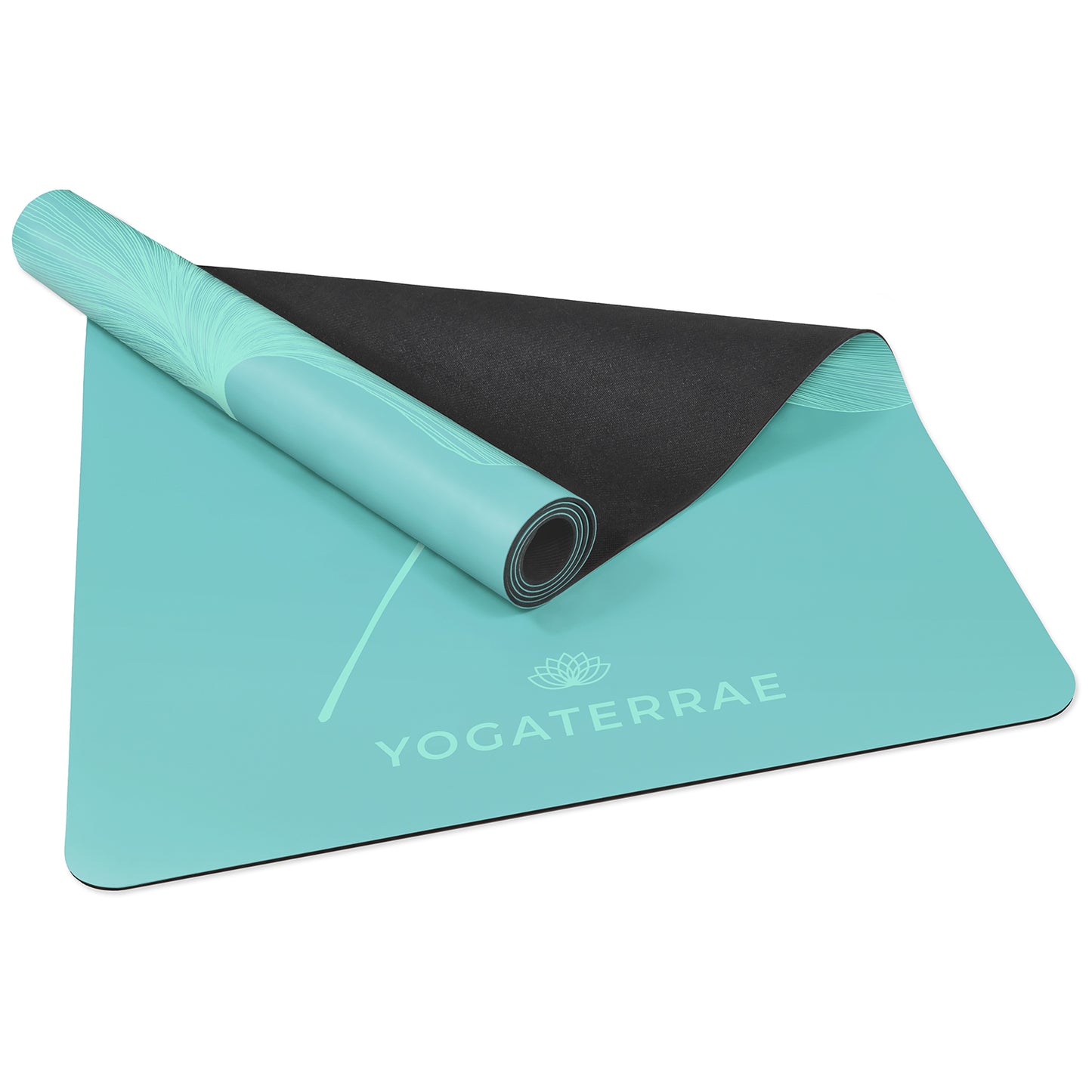 MANDALA GINKGOS LIGHT MINT GREEN YOGA MAT IN PU-NATURAL RUBBER (RENEWED OFFER)