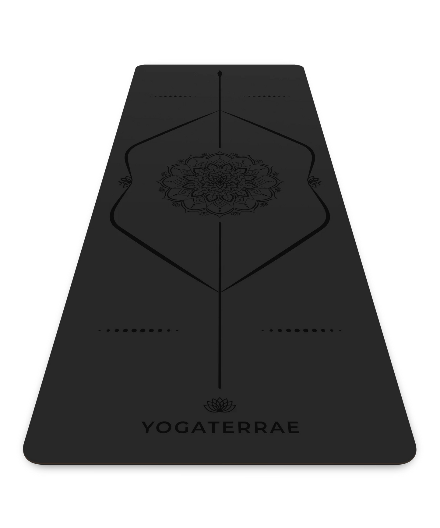 BLACK MANDALA YOGA MAT IN NATURAL PU-RUBBER