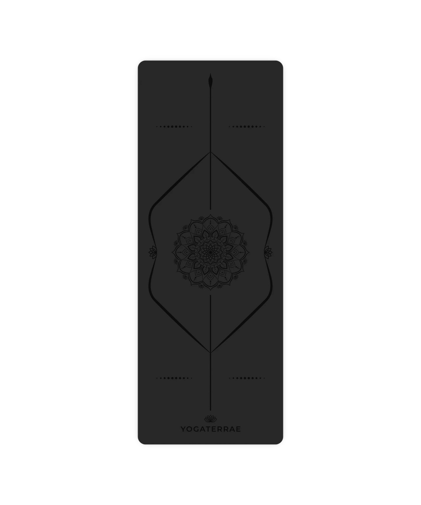 BLACK MANDALA YOGA MAT IN NATURAL PU-RUBBER