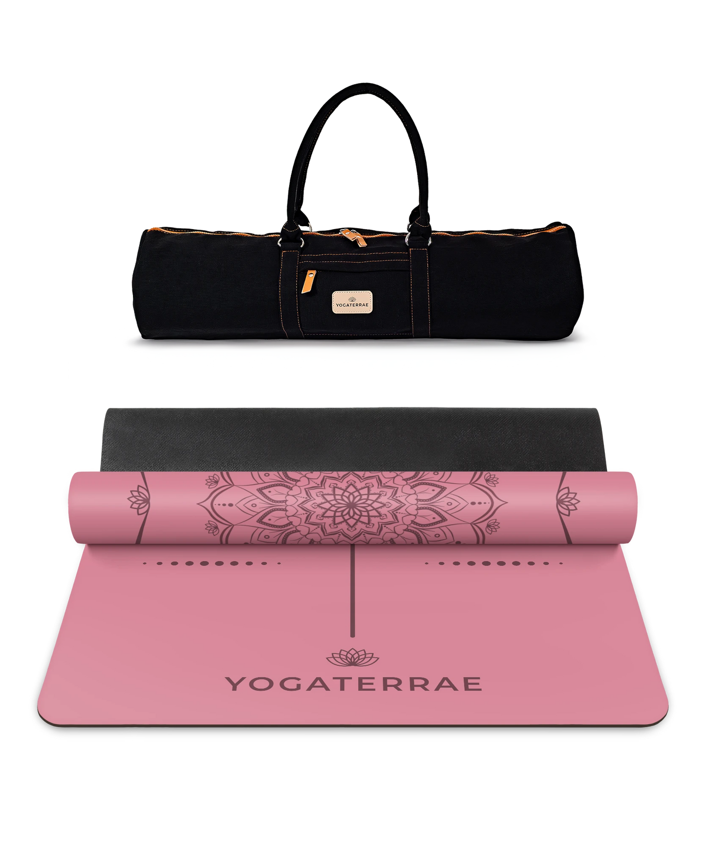 BURGUNDY MANDALA YOGA MAT IN NATURAL PU-RUBBER WITH BAG