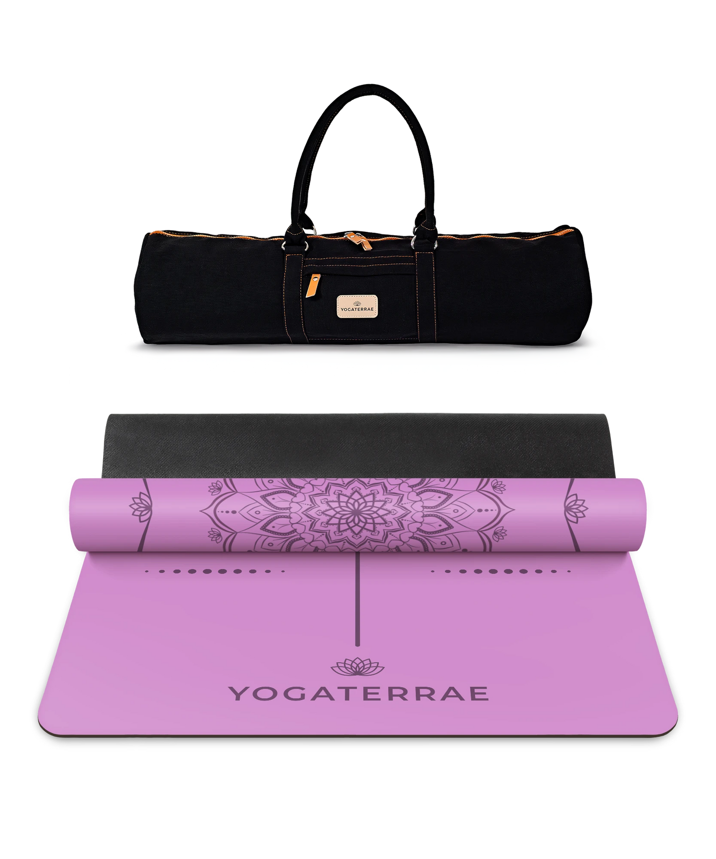 YOGA MAT MANDALA LAVENDER NATURAL PU-RUBBER WITH BAG