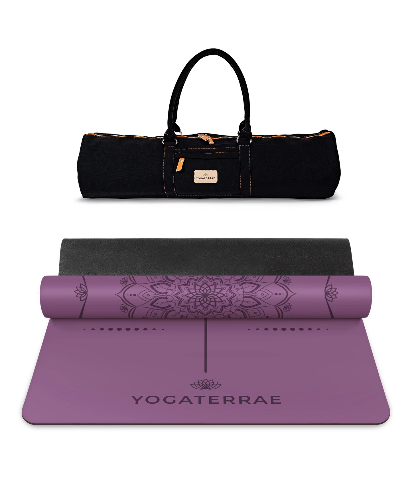 PURPLE MANDALA YOGA MAT IN NATURAL PU-RUBBER WITH BAG