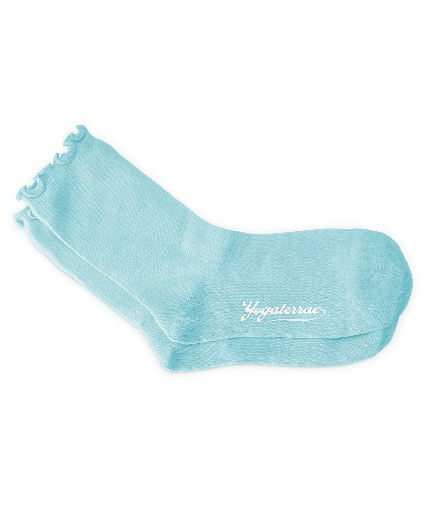 WOMEN'S SOCKS WITH WAVY EDGES, TURQUOISE