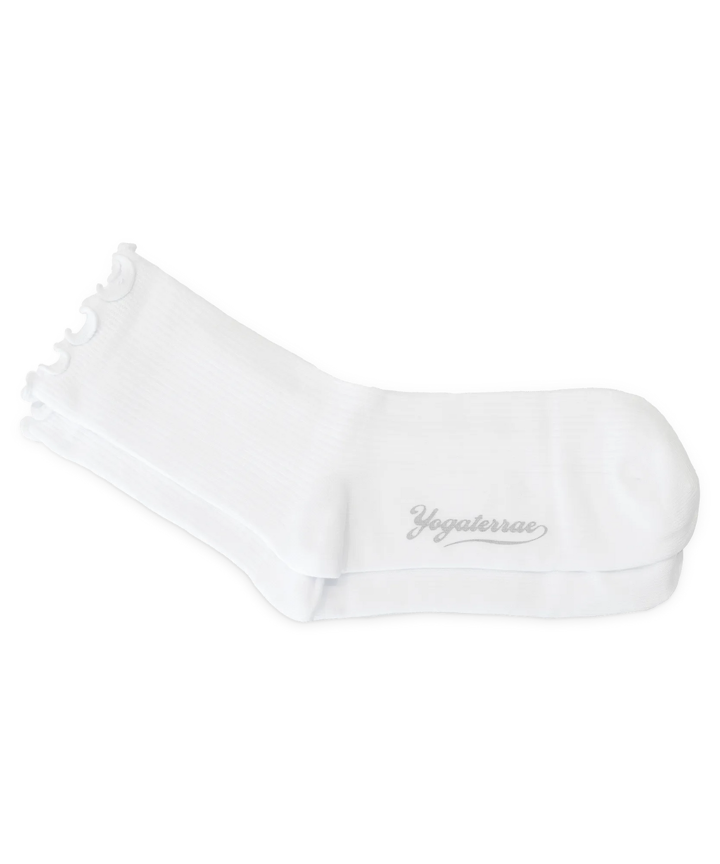 WOMEN'S SOCKS WITH WAVY EDGES, WHITE