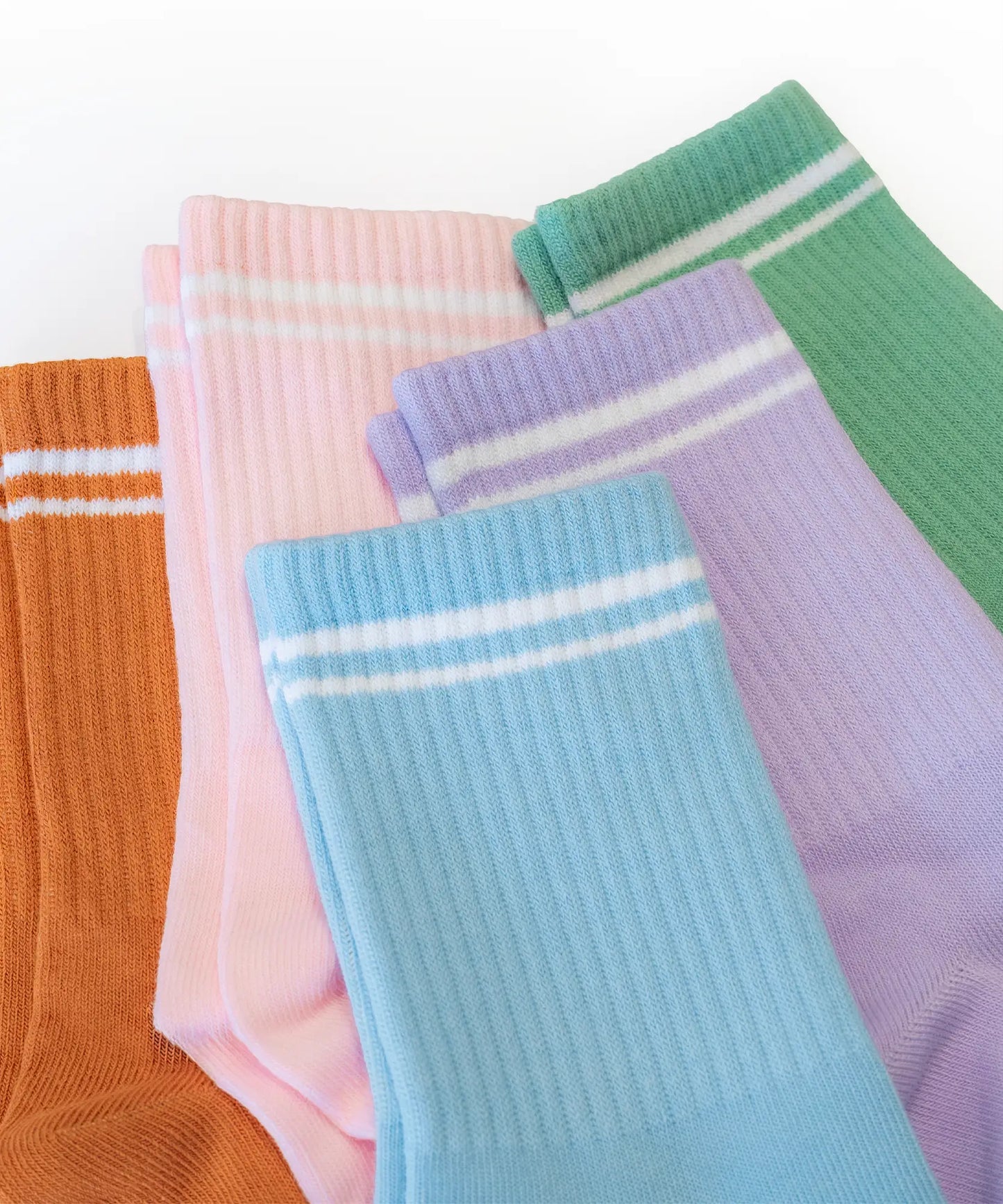 Women's Contrasting Stripe Socks, Terracotta