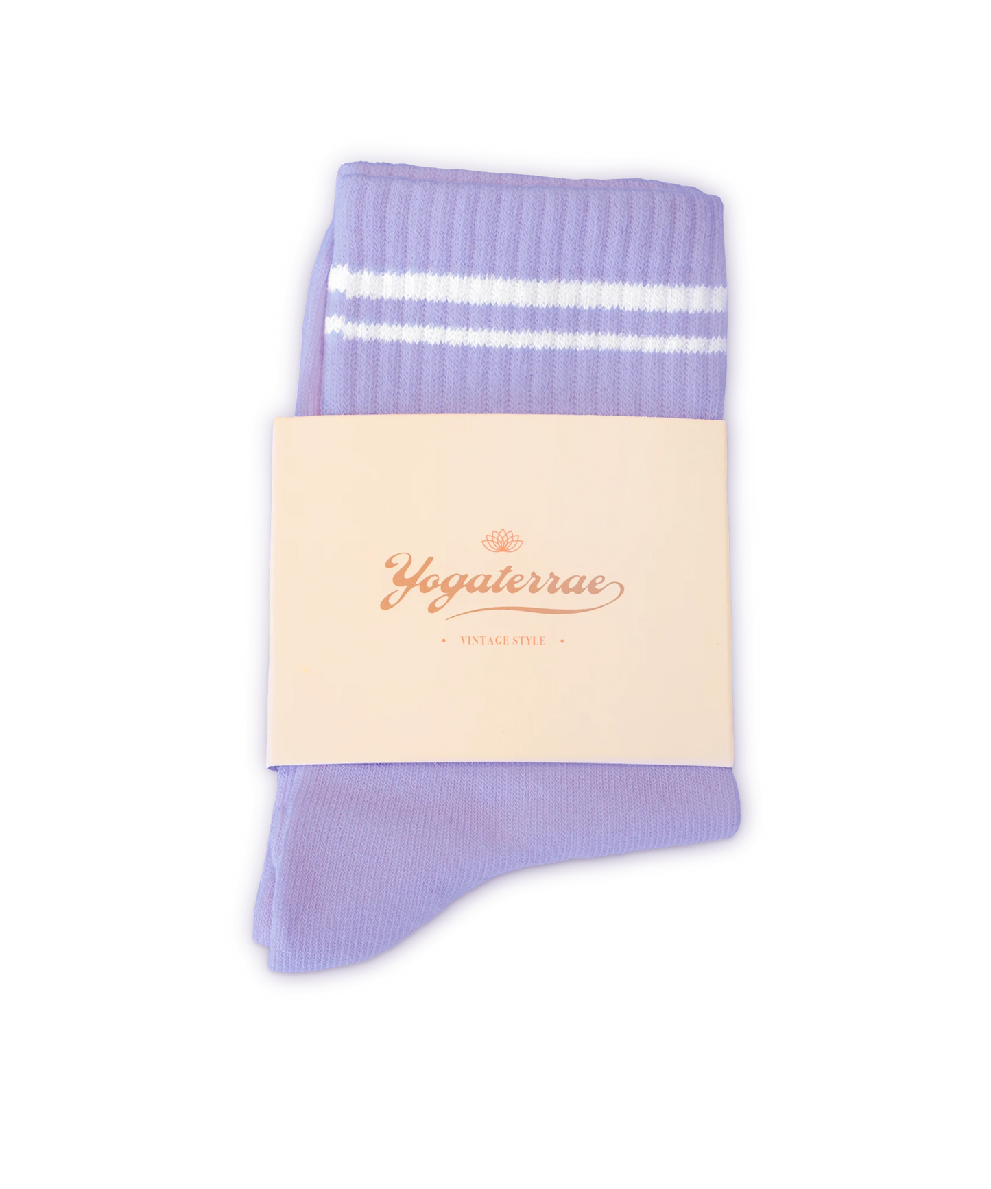 Women's Contrasting Stripe Socks, Lavender