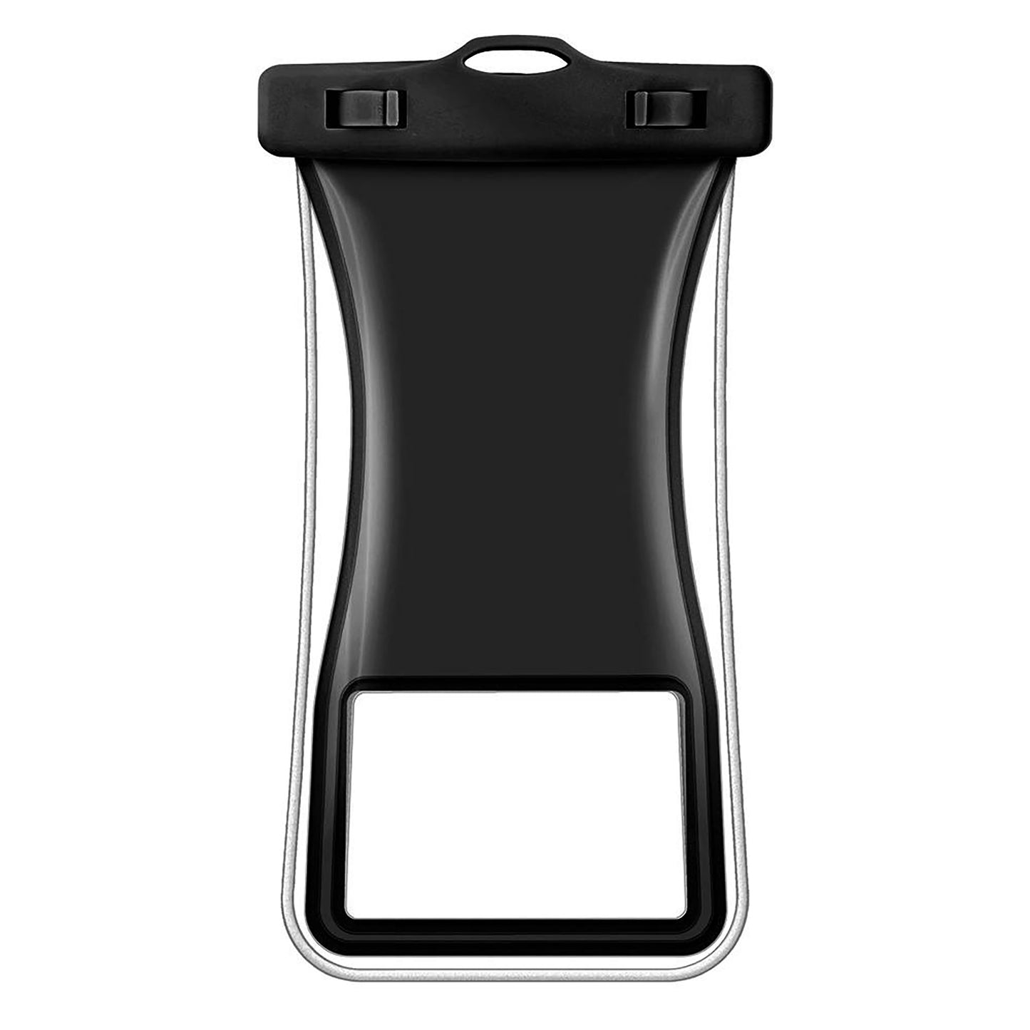 "Black waterproof pouch to secure cell phone during water activities on SUP Yogaterrae"