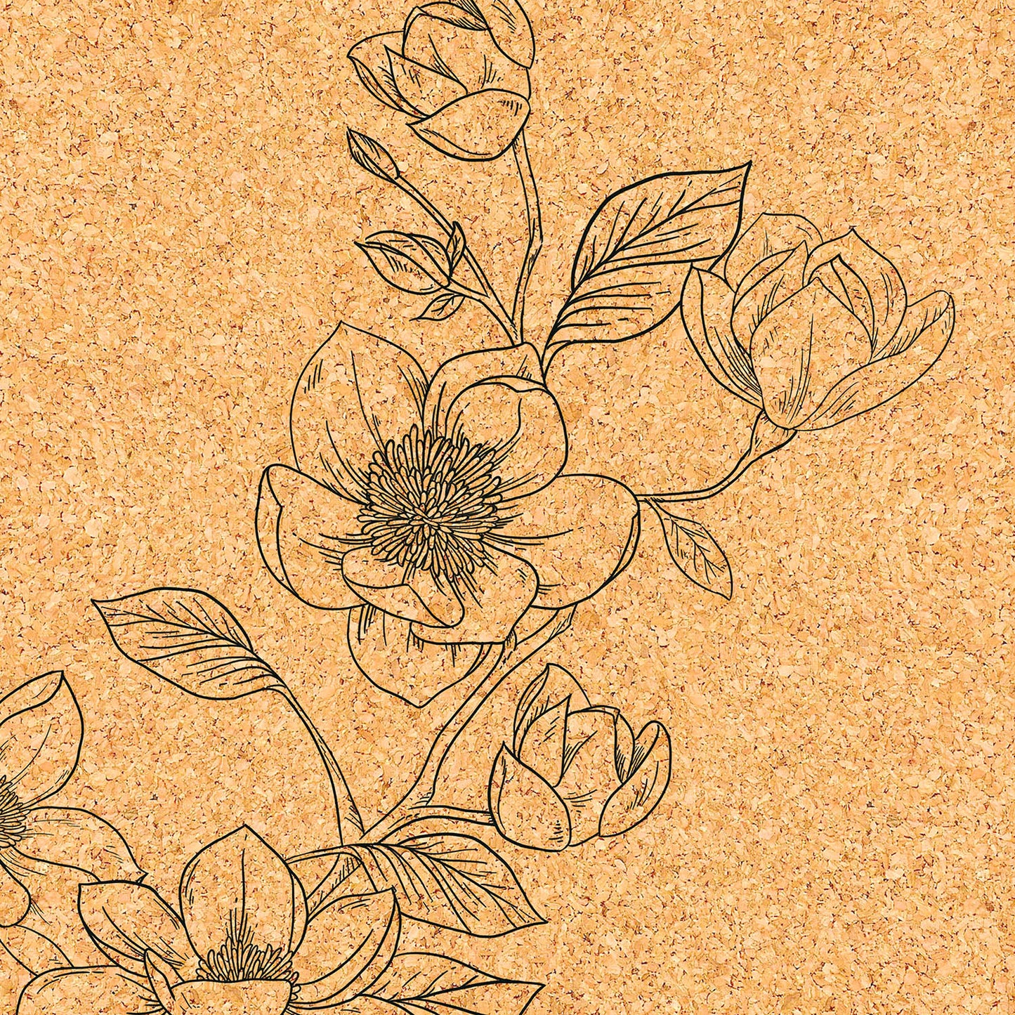 Natural cork and rubber non-slip ecological yoga mat Magnolias YOGATERRAE French brand