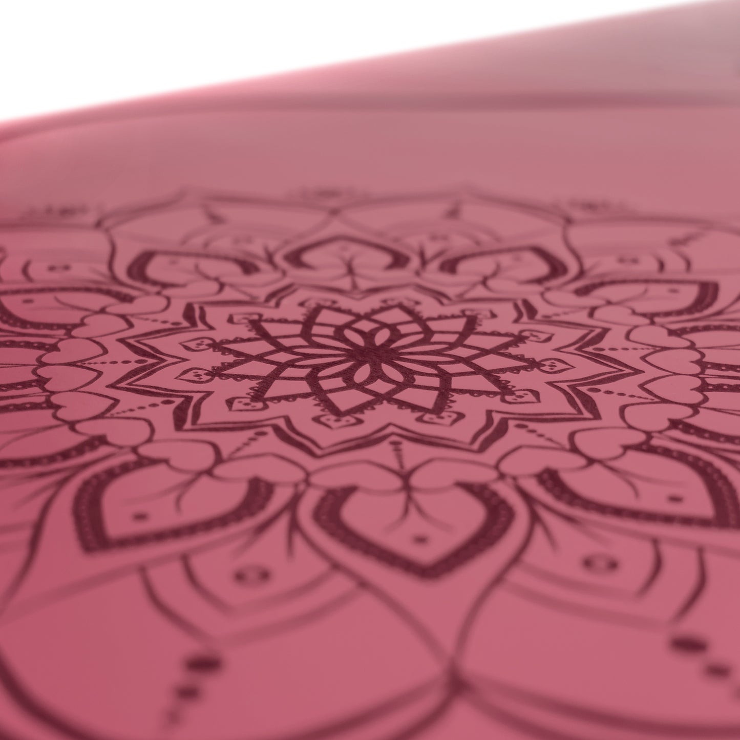Yoga mat natural rubber non-slip ecological burgundy vintage with alignment YOGATERRAE French brand