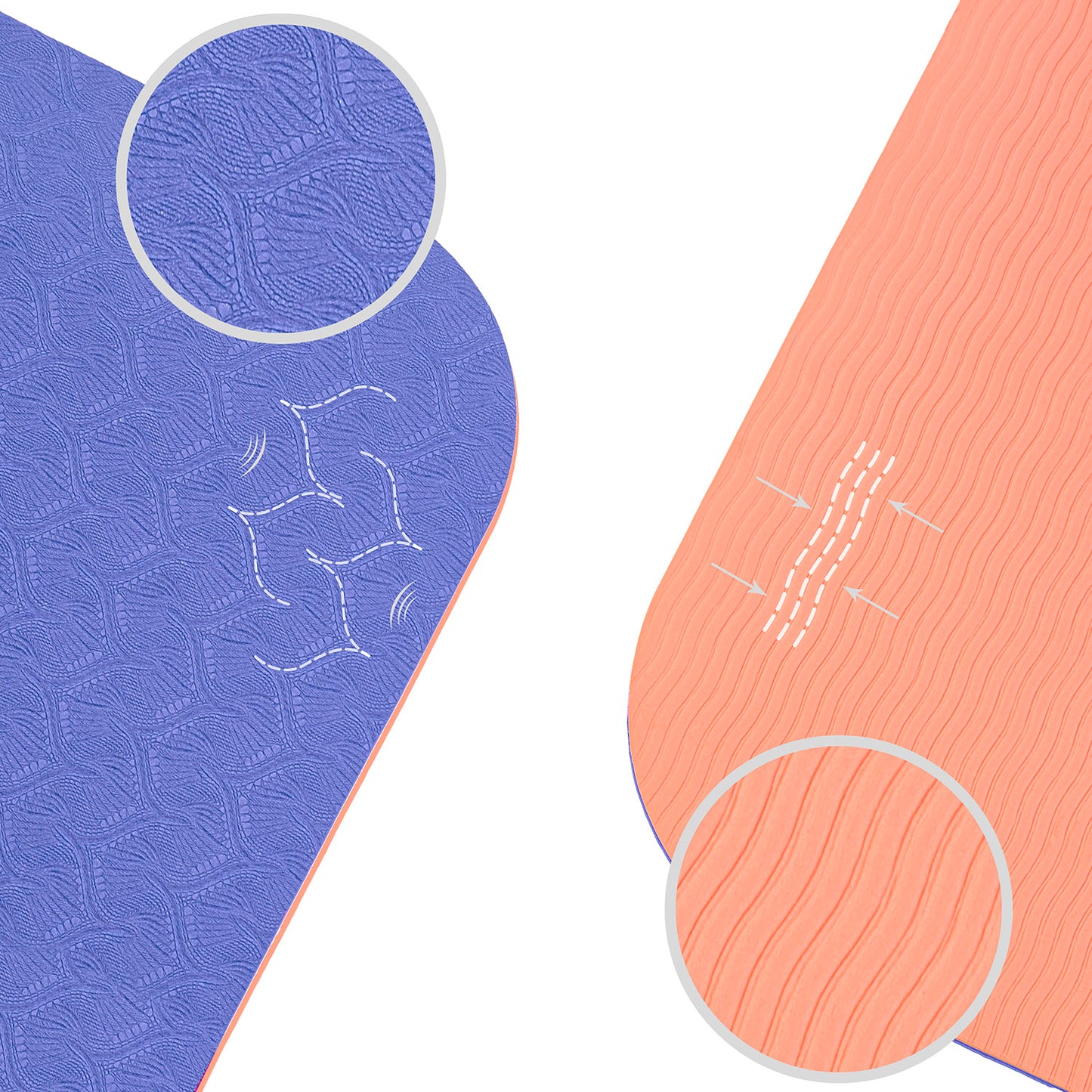 ESTERILLA DE YOGA TPE ANTIDESLIZANTE LAVANDA CORAL