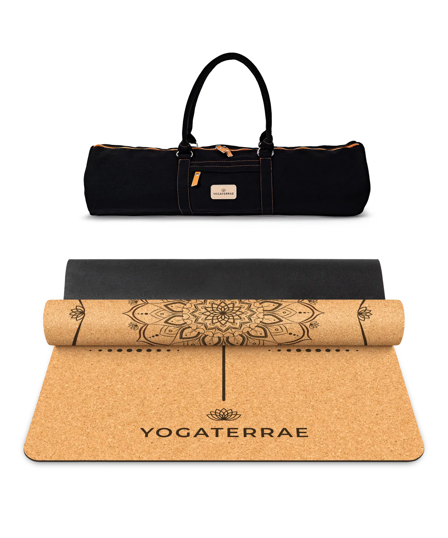 ESTERILLA DE YOGA DE CORCHO Y GOMA ANTIDESLIZANTE MANDALA CON BOLSA