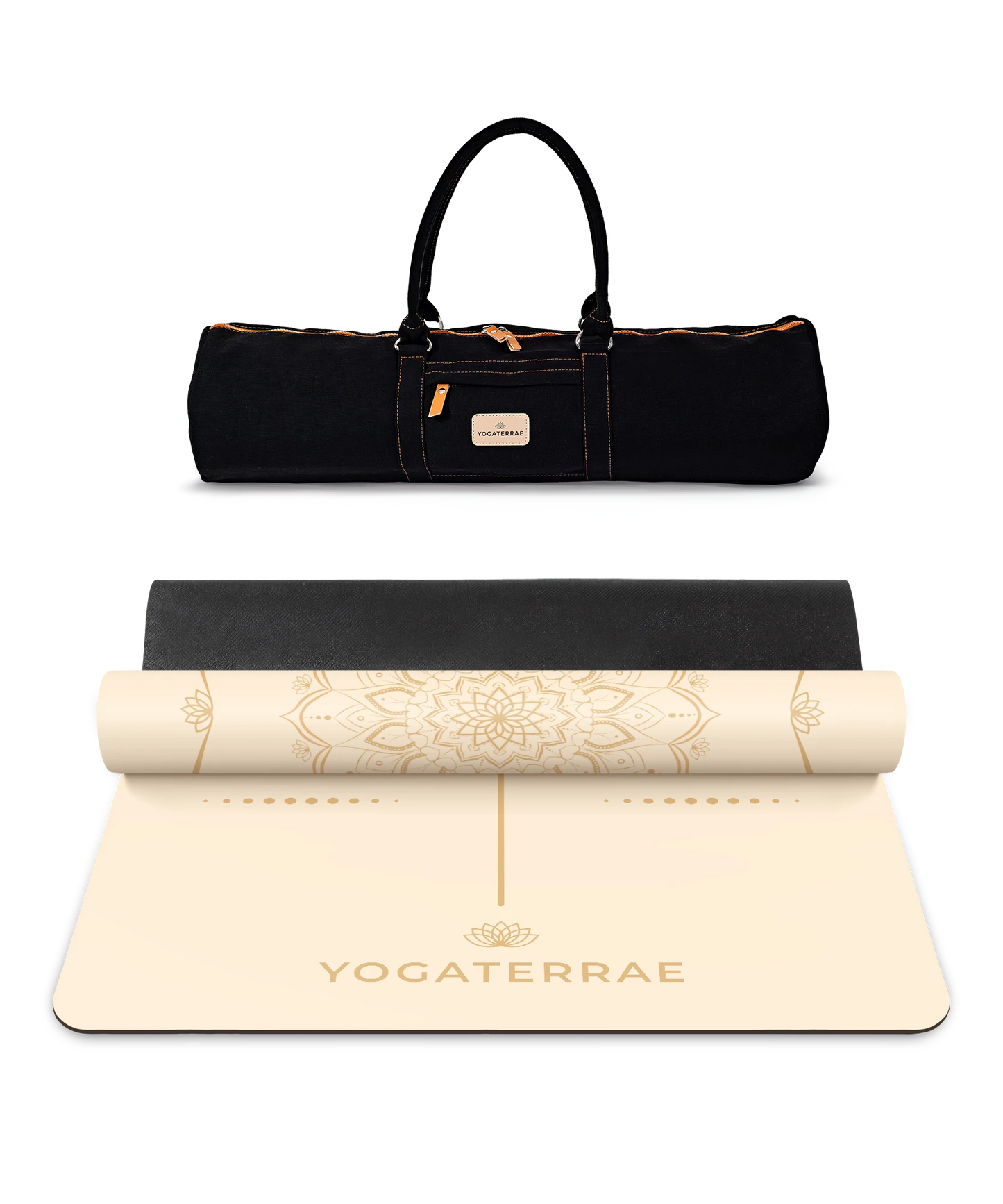 ESTERILLA DE YOGA MANDALA BLANCA DE CAUCHO NATURAL CON BOLSA