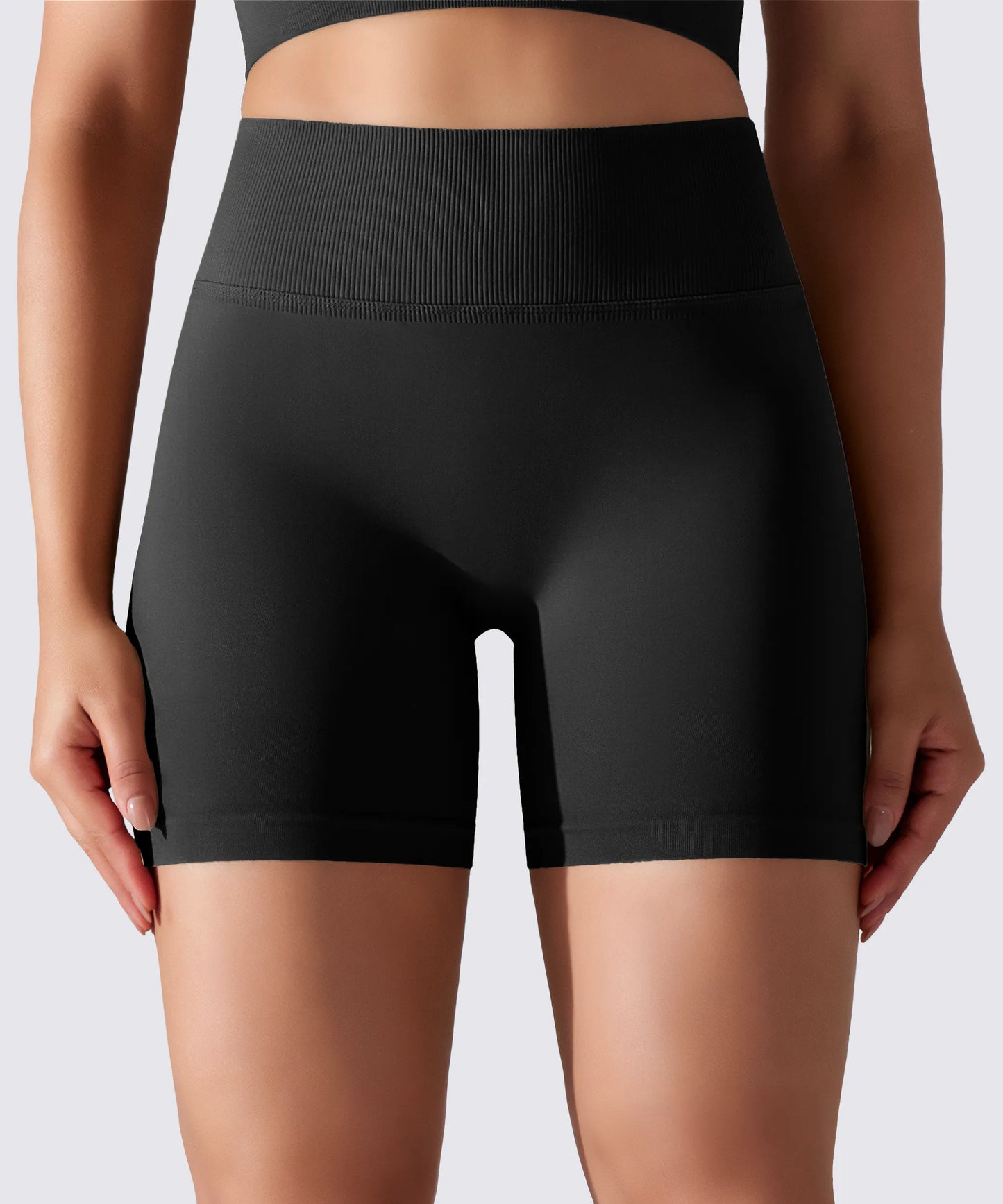 SHORT MUJER YOGA-PILATES-FITNESS CINTURA ALTA STRETCH NEGRO