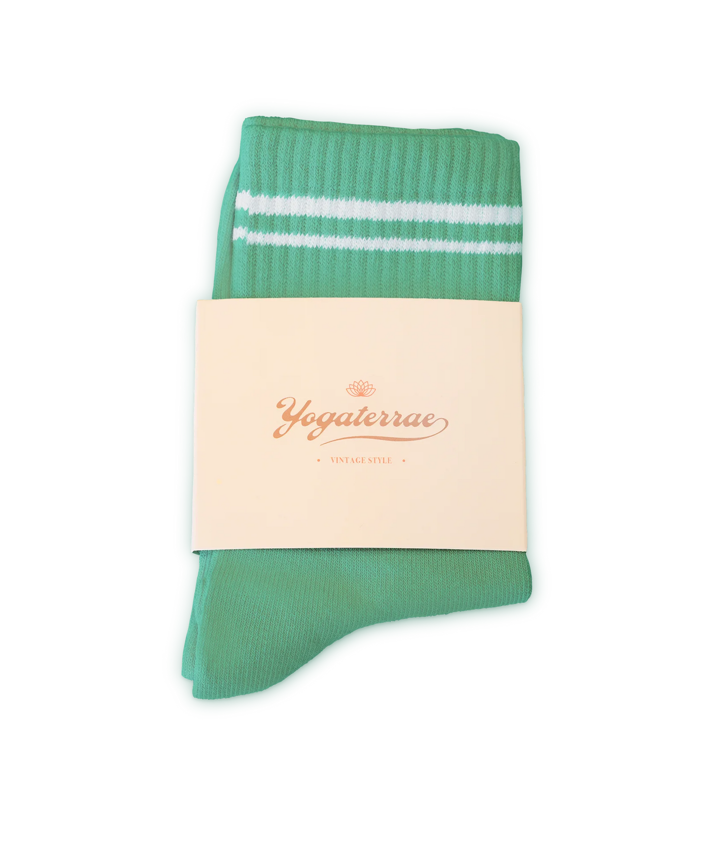 Calcetines antideslizantes para mujer con rayas en contraste, verdes