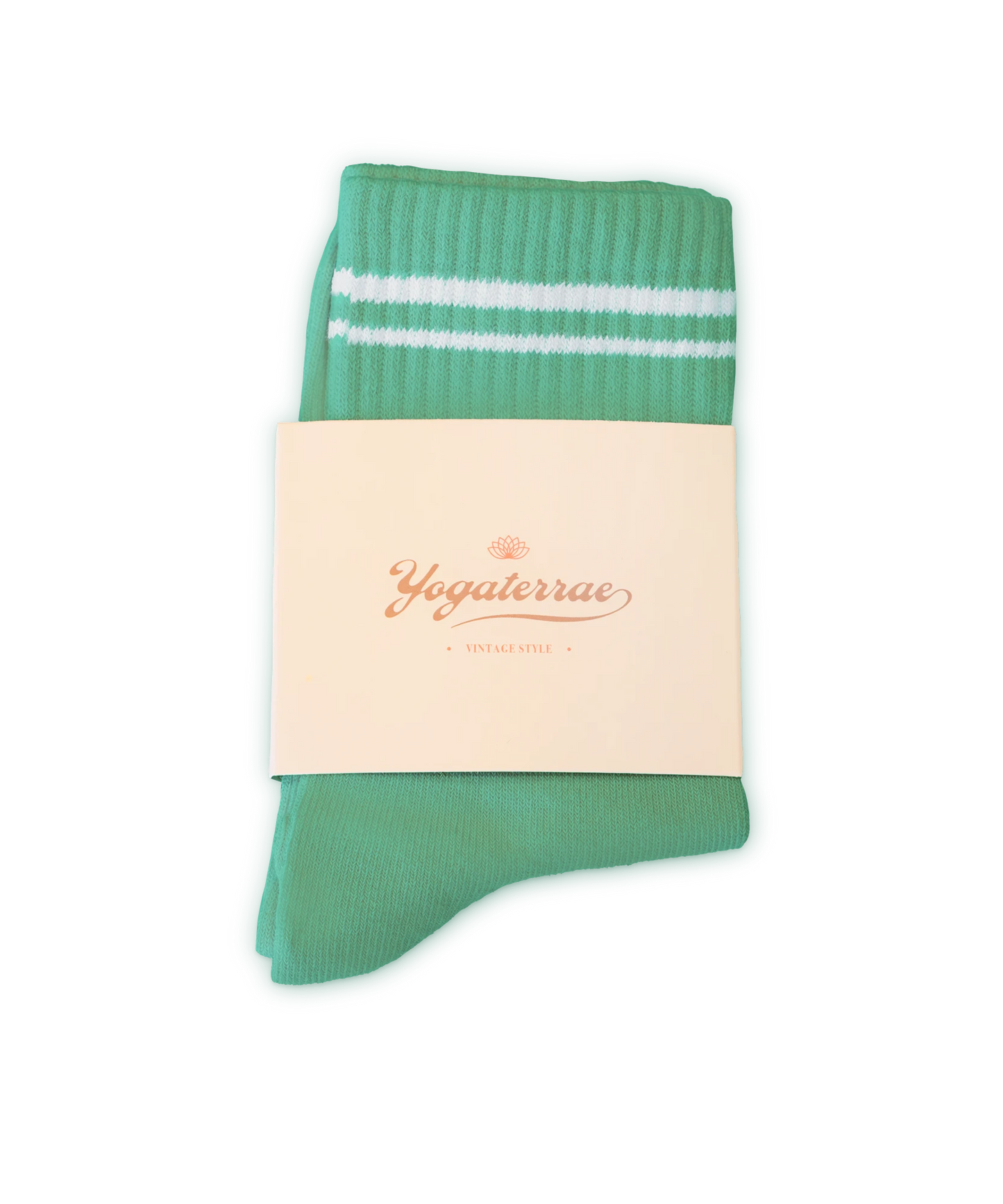 Calcetines de rayas contrastantes para mujer, verdes