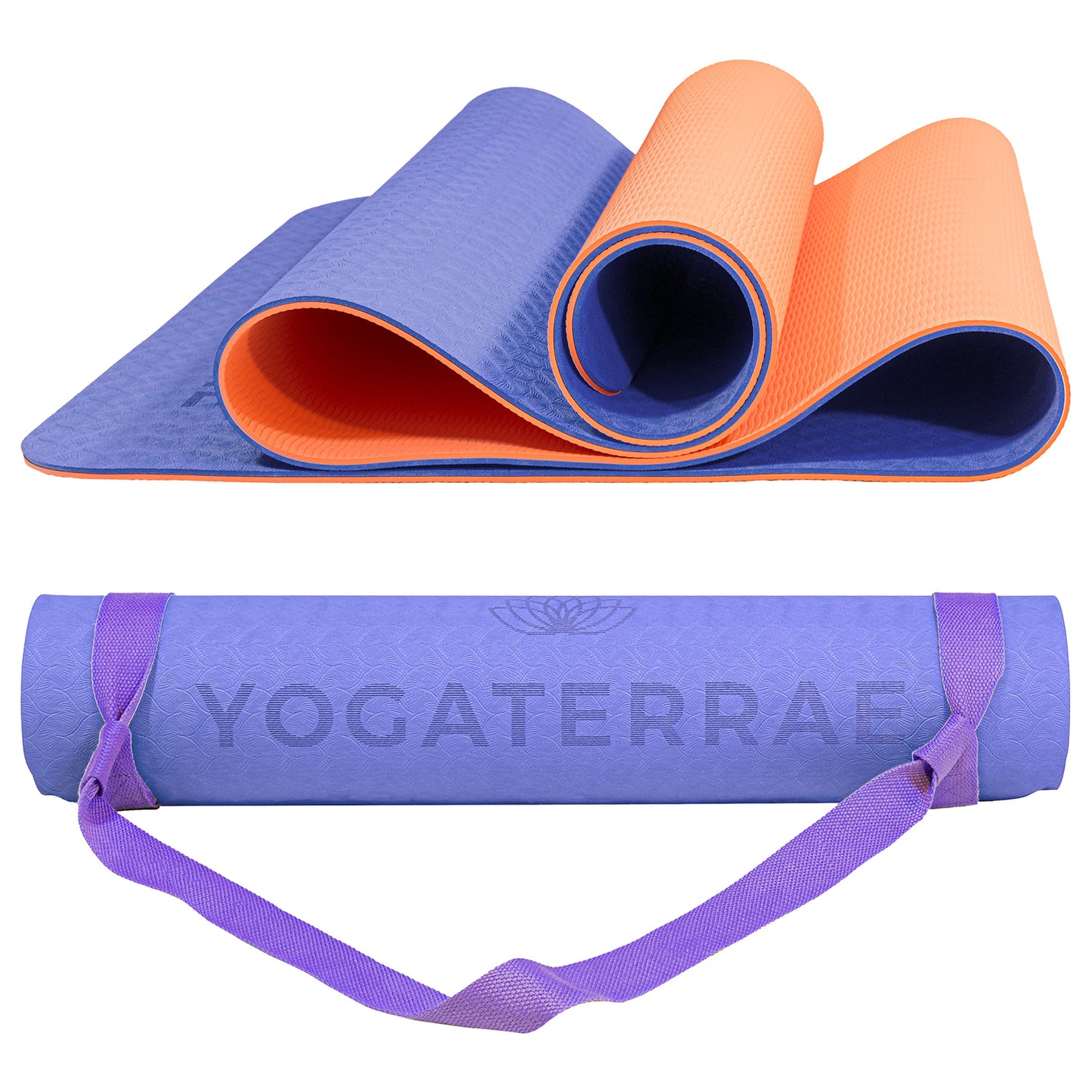 TAPPETINO YOGA TPE ANTISCIVOLO LAVANDA CORALLO